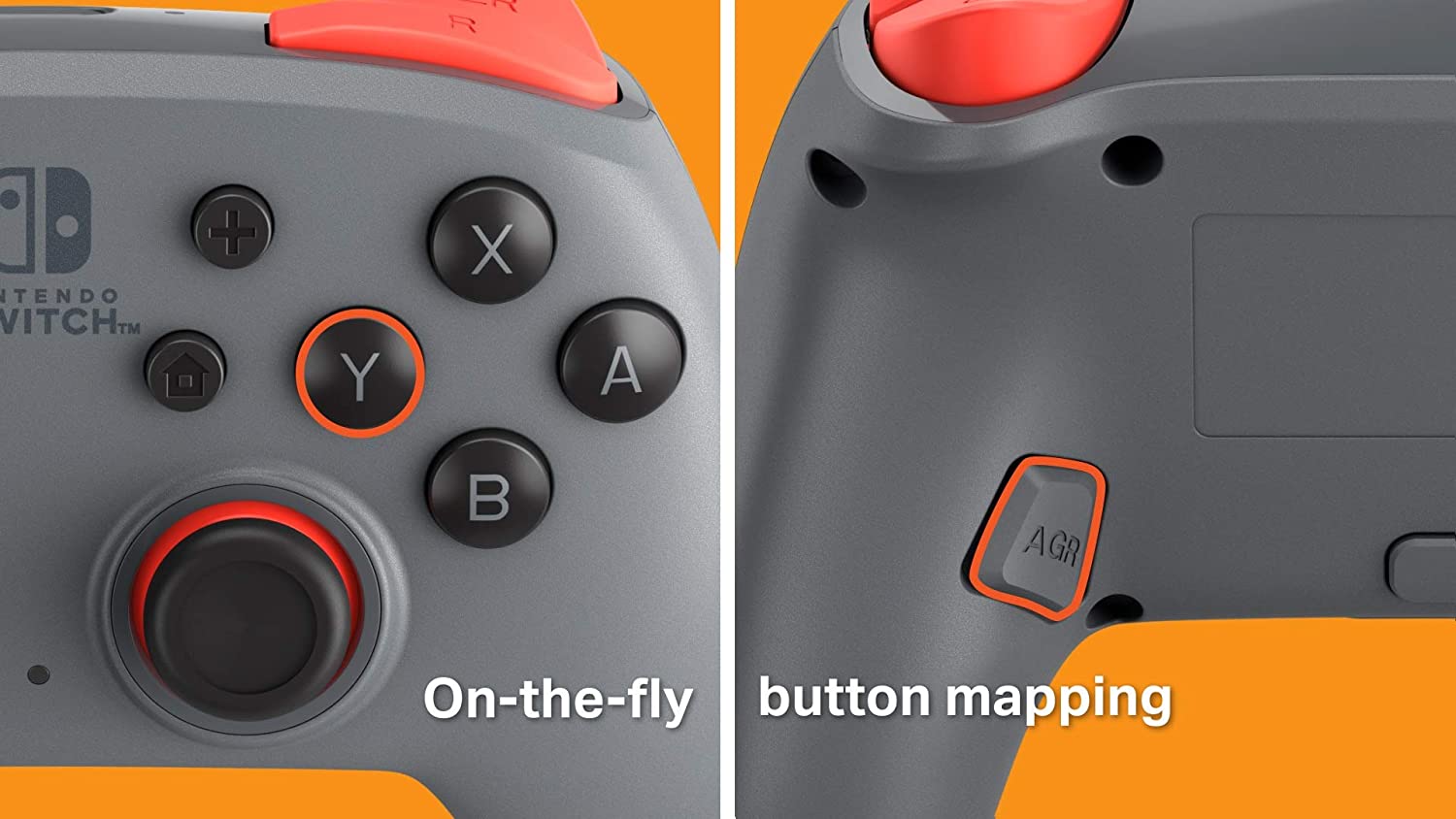 PowerA Nano Enhanced Wireless Controller for Nintendo Switch - Grey/Neon | Ergonomic Design, Motion Controls, Long Battery Life | Perfect for Gaming at Home or On-The-Go