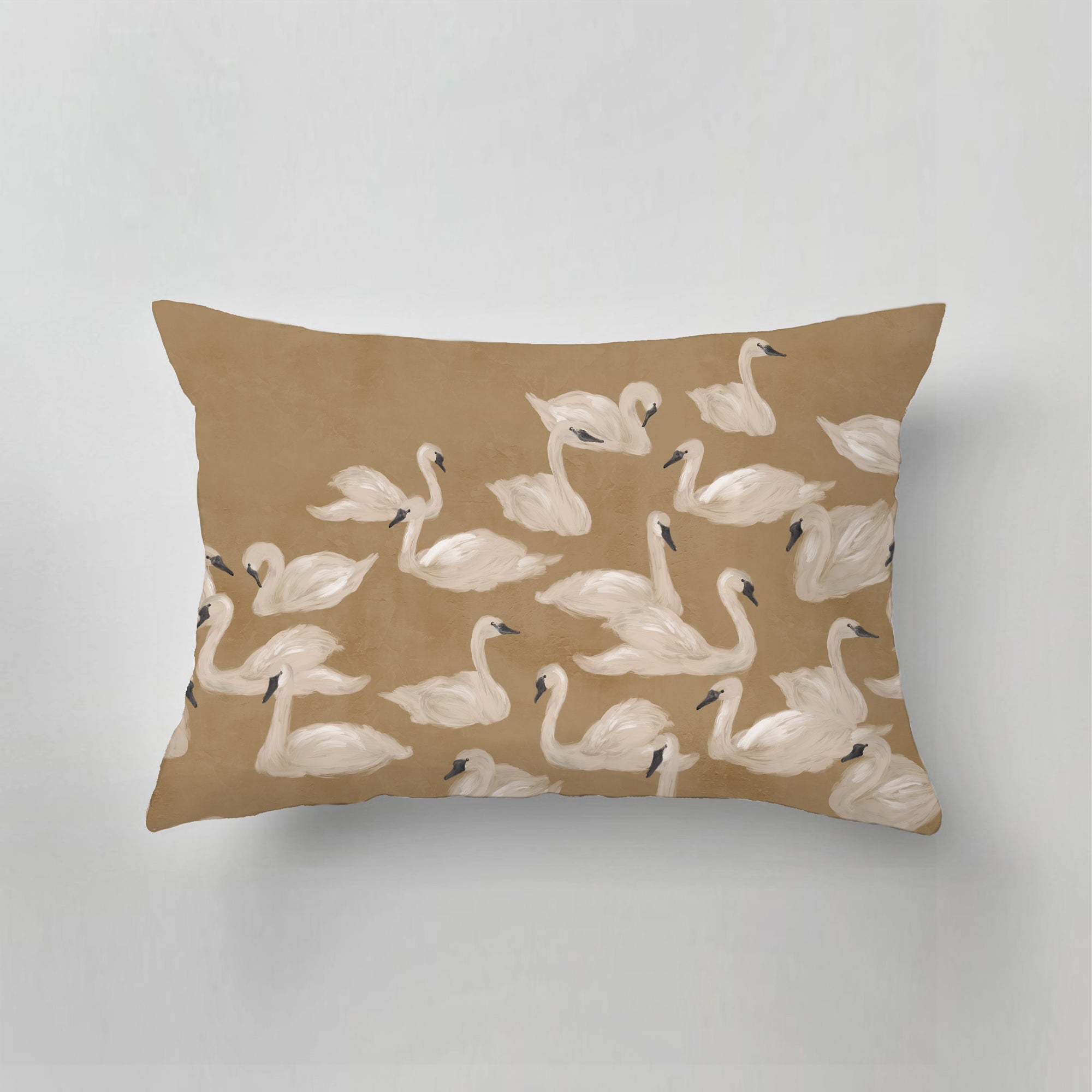 Outdoor Pillow with Dancing Swan Design - Waterproof & Durable Decorative Throw Pillow for Patio, Garden, Poolside & Outdoor Furniture