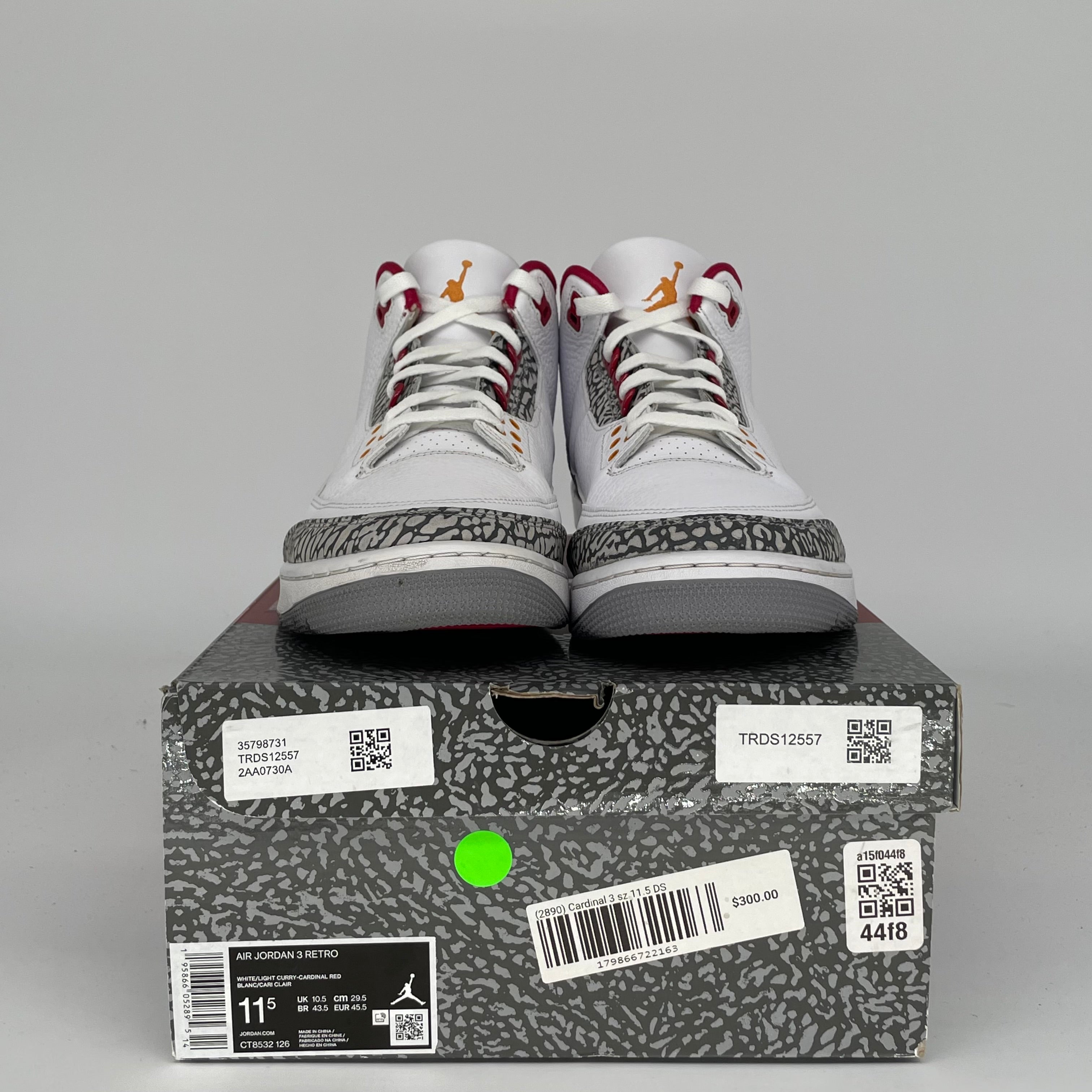 AIR JORDAN 3 Cardinal Red Retro Sneakers - Men's Size 11.5 (CT8532-126) | Authentic Basketball Shoes for Sports & Streetwear Fashion