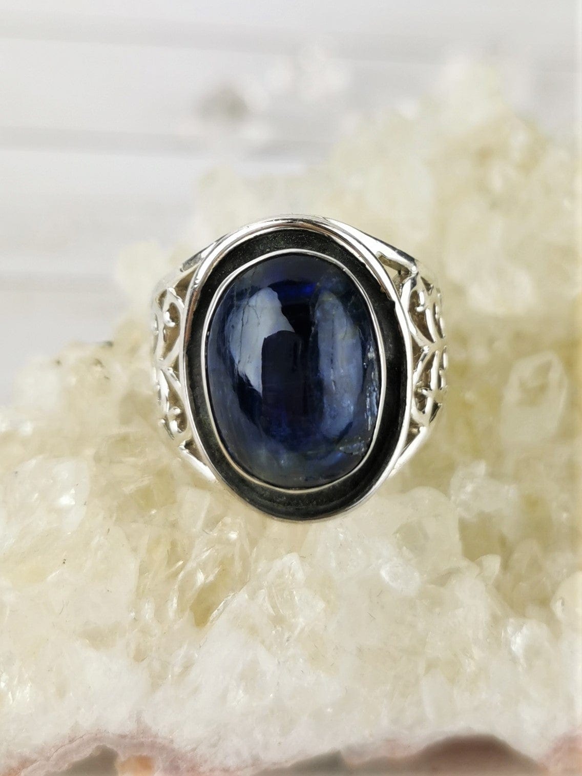Blue Kyanite Ring Size 6.75 - Natural Gemstone Jewelry for Women, Healing Crystal Ring for Energy Balancing & Chakra Alignment - Perfect for Meditation, Yoga & Spiritual Gifts