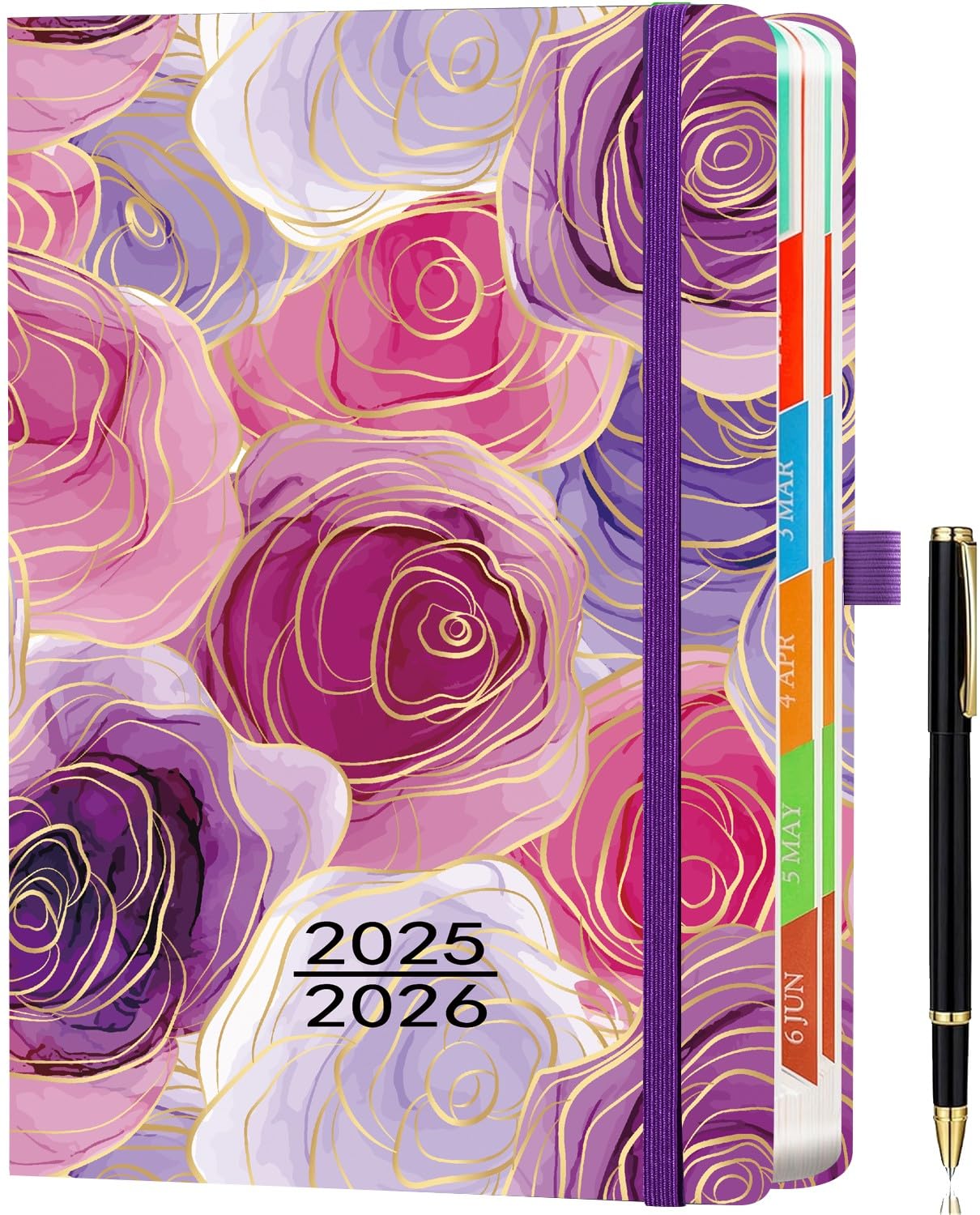 2025-2026 A5 Daily Planner - Academic Diary from August 2025 to July 2026 with Monthly View, Pen Set, Colorful Tabs & Inner Pocket (5.9