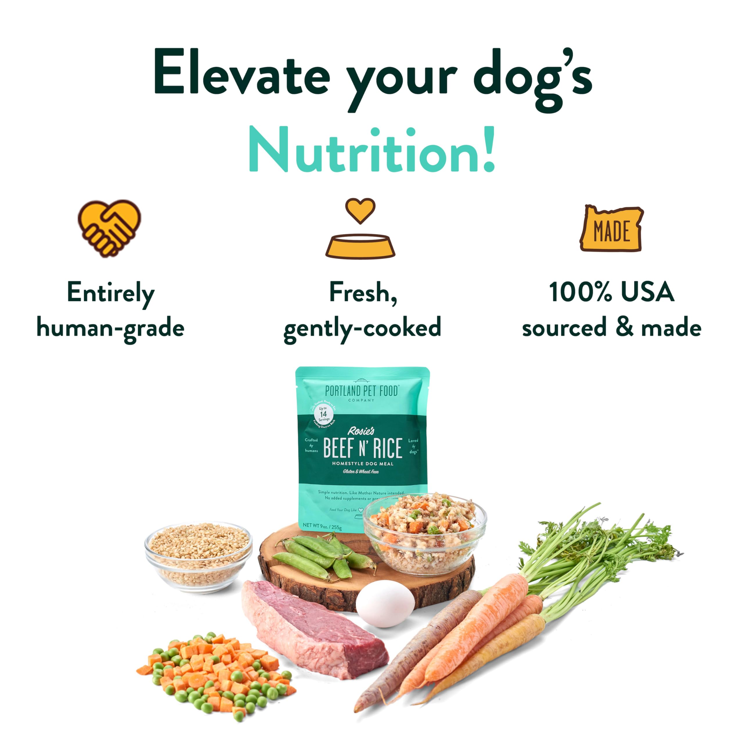 Premium Human-Grade Salmon & Beef Wet Dog Food Pouches Variety Pack - Gluten-Free Dog Food Toppers & Complete Meals for All Breeds - Made in USA - 8-Pack - Perfect for Travel, Training & Senior Dogs