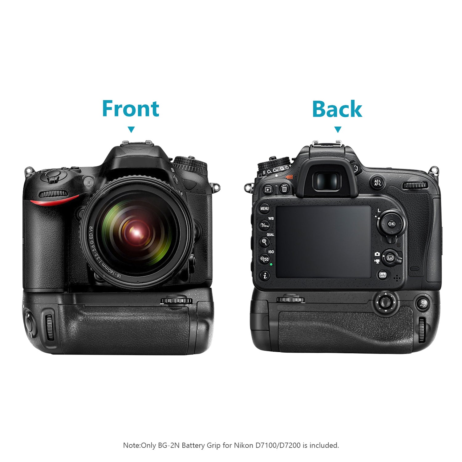 NEEWER MB-D15 Replacement Battery Grip for Nikon D7100 D7200 DSLR Cameras - Enhanced Power & Comfort for Extended Photography Sessions