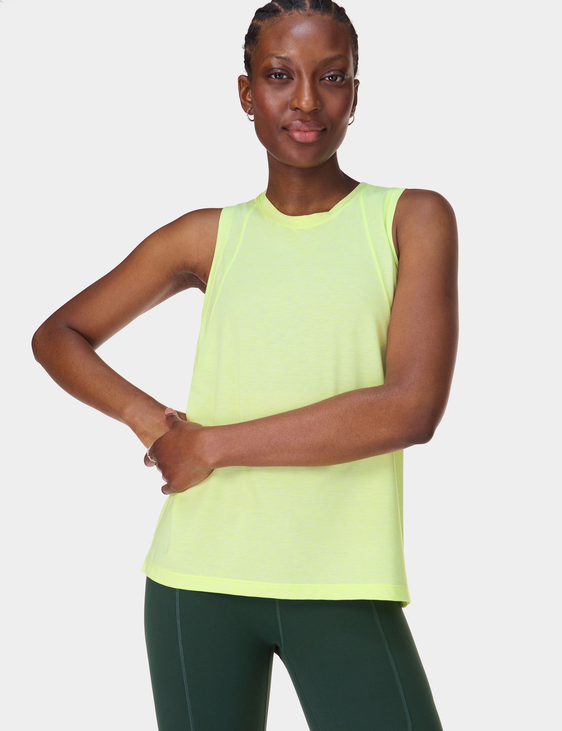 Soft Flow Studio Vest for Women - Lightweight Pomelo Green Cardigan for Layering, Yoga, and Casual Wear