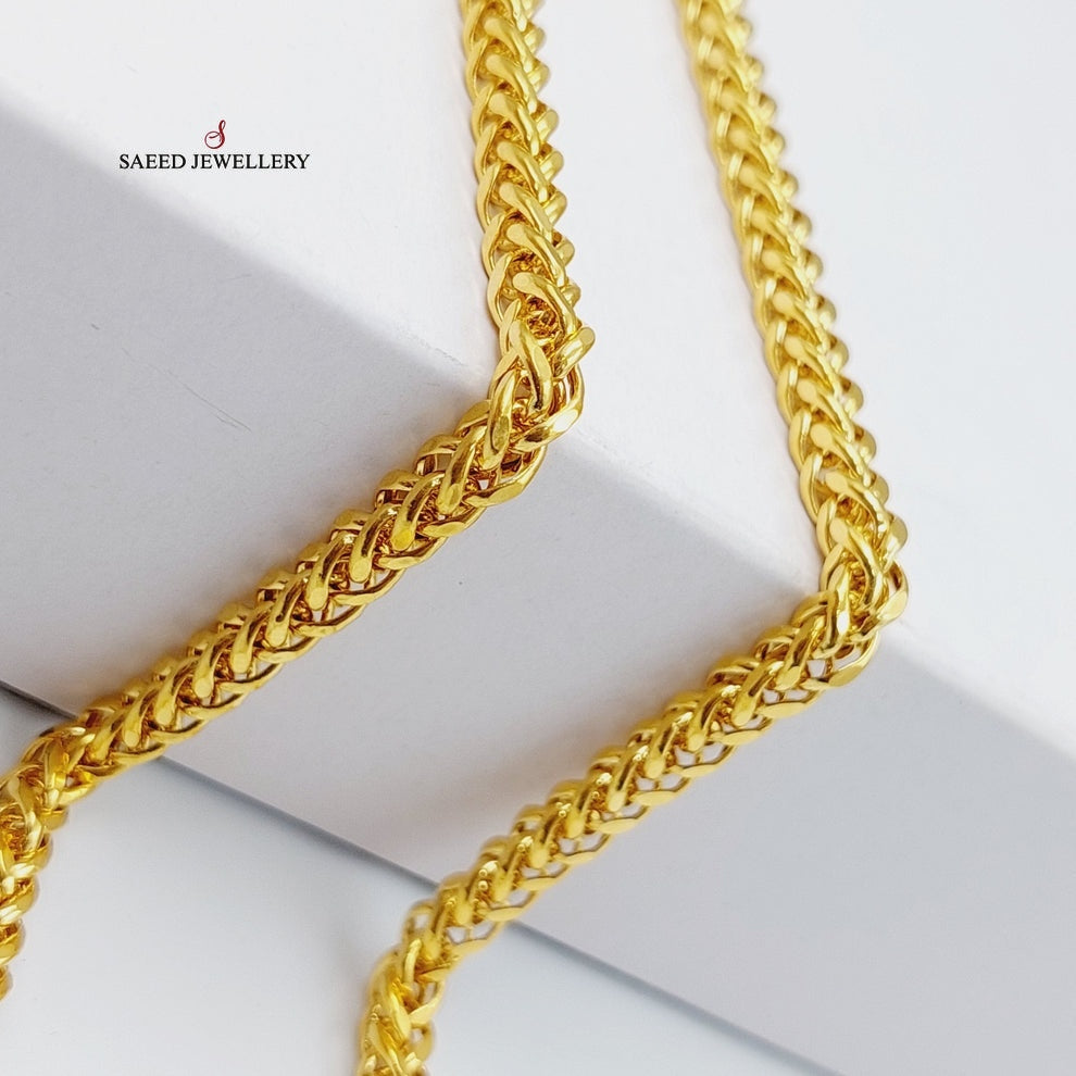 5mm Franco Chain Necklace 60cm - 14K Gold Plated Cuban Link Chain for Men & Women - Perfect for Layering, Gifting, and Everyday Wear