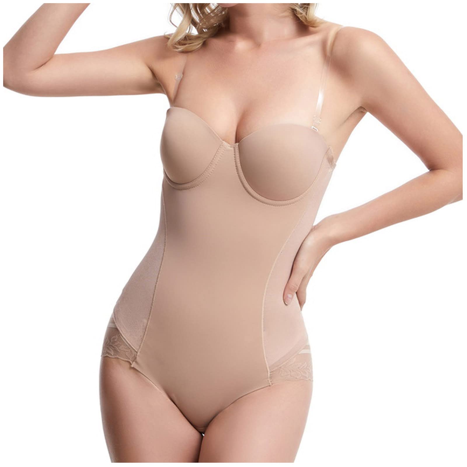 **AOOCHASLIY Plus Size Shapewear for Women - Seamless Waist Trainer Bodysuit, Backless Push Up Body Shaper, Full Body Slimming Jumpsuit - Perfect for Tummy Control, Evening Wear & Special Occasions**