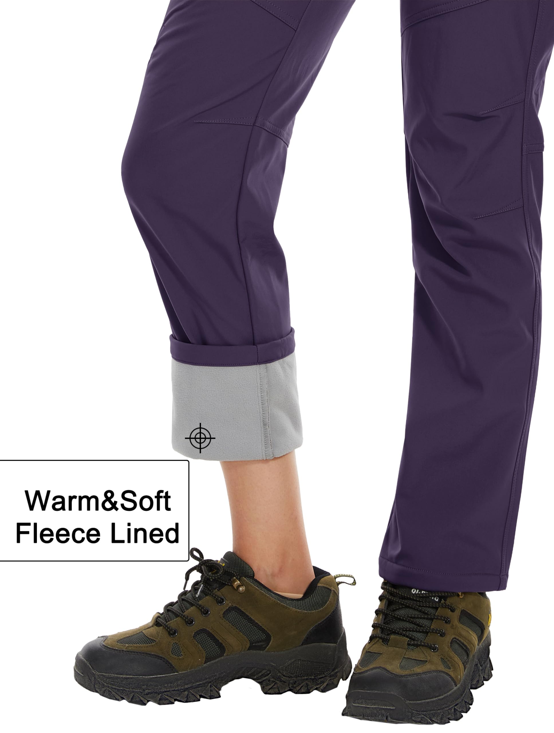 **MAGCOMSEN Women's Fleece Lined Waterproof Insulated Softshell Snow Ski Pants - Winter Warm Hiking Pants for Outdoor Activities, Skiing & Snowboarding**