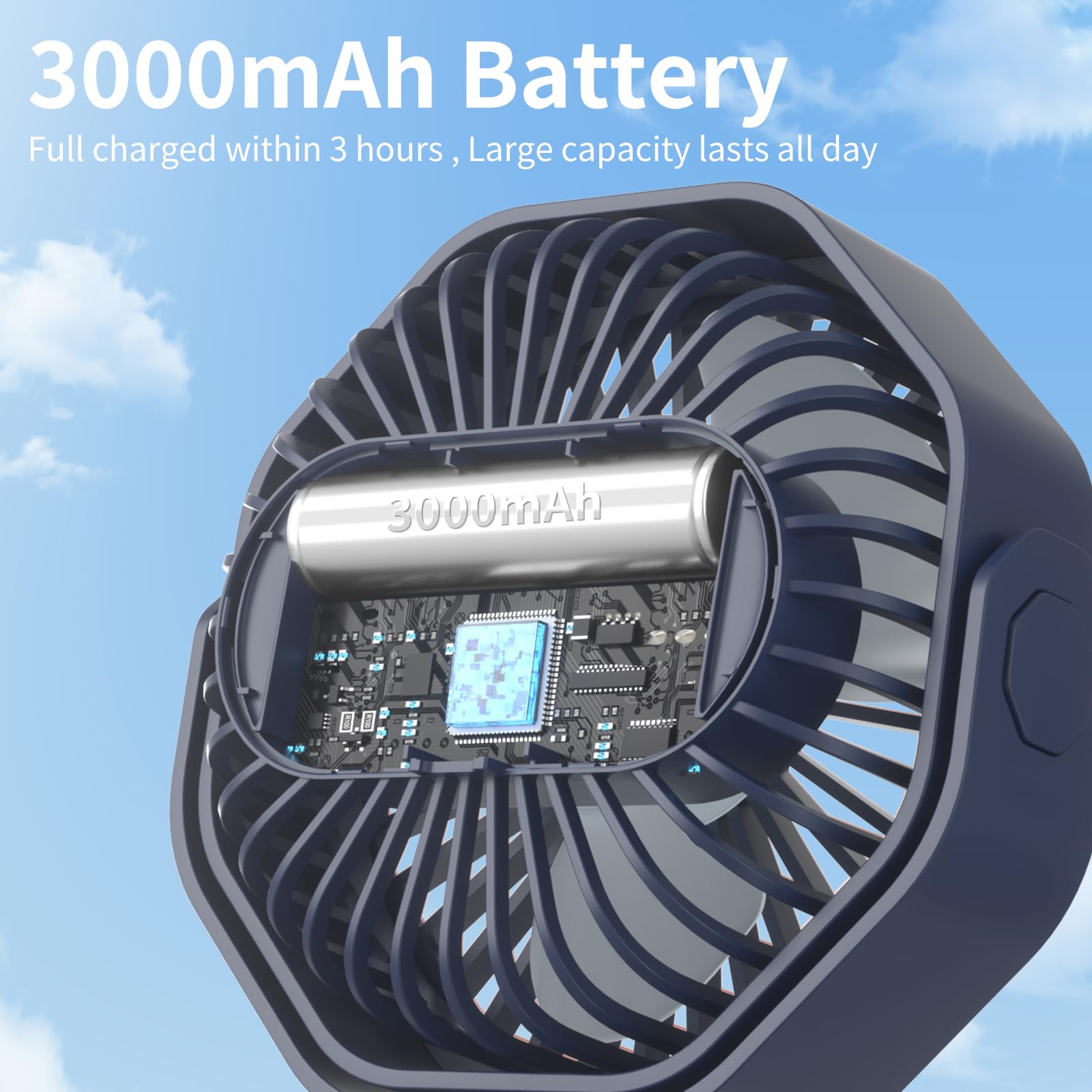 Lerat Mini Portable Stroller Fan - Rechargeable Battery Operated Clip On Fan with 3 Speed Settings, 360° Rotation & Flexible Tripod | Detachable Handheld Personal Fan for Baby Stroller, Car Seat, Crib, Bike, Treadmill & Office Desk | Green & Blue Color Options