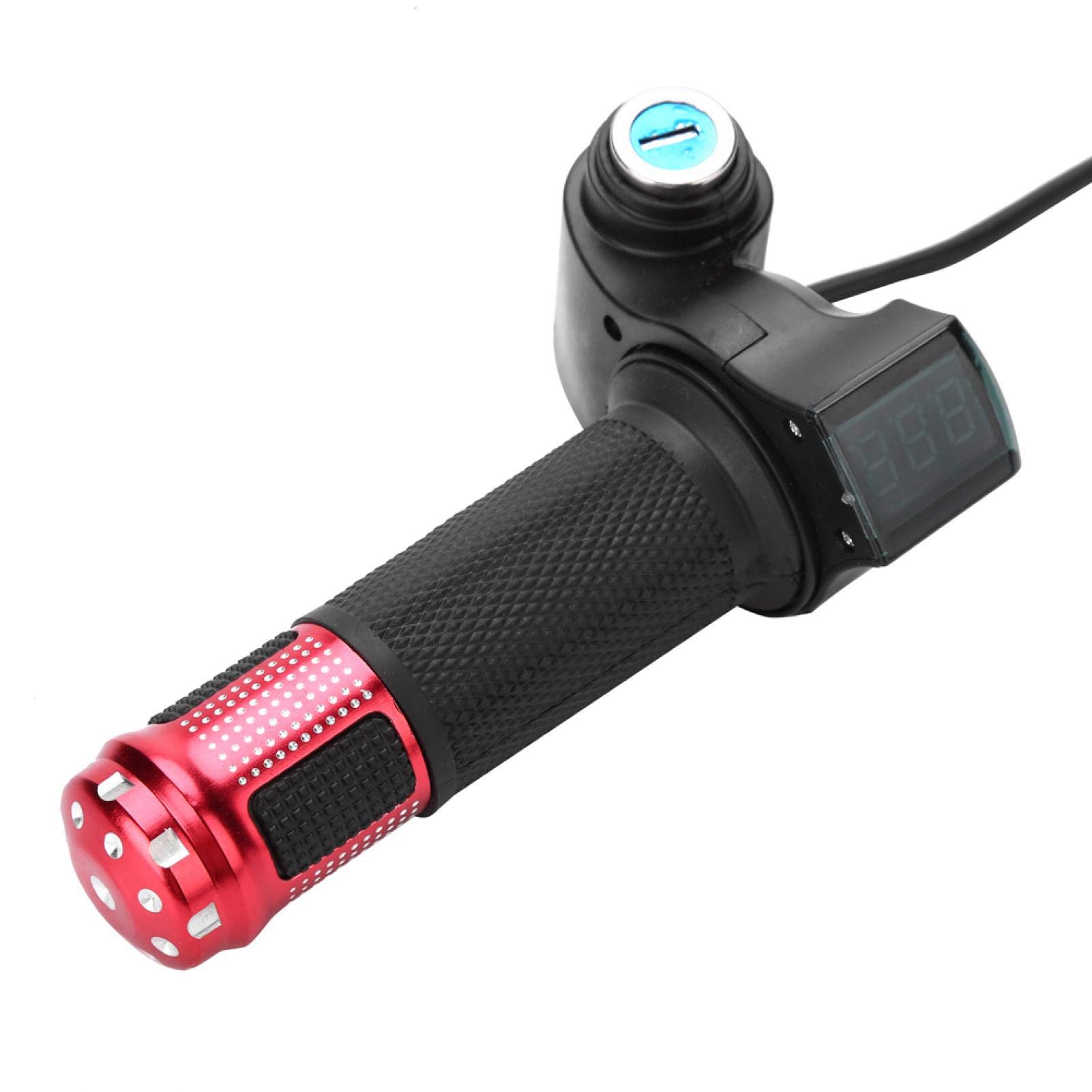 22mm LED Display Ebike Throttle Grip with Key Knock - Replacement Throttle for Electric Bikes & Scooters - Perfect for Commuting, Off-Roading and Urban Riding