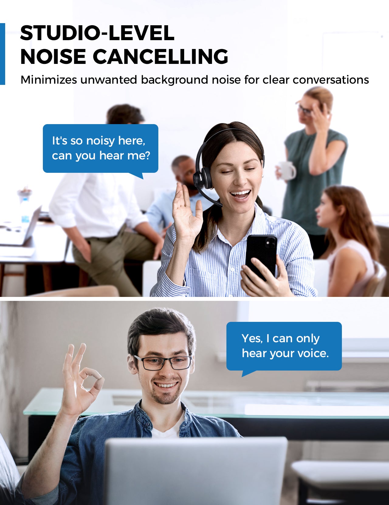 Mpow HC7 Bluetooth Trucker Headset with Noise-Canceling Microphone - Wireless Over-Ear Headphones for Long-Haul Drivers, Call Centers & Online Gaming (Comfortable All-Day Use)