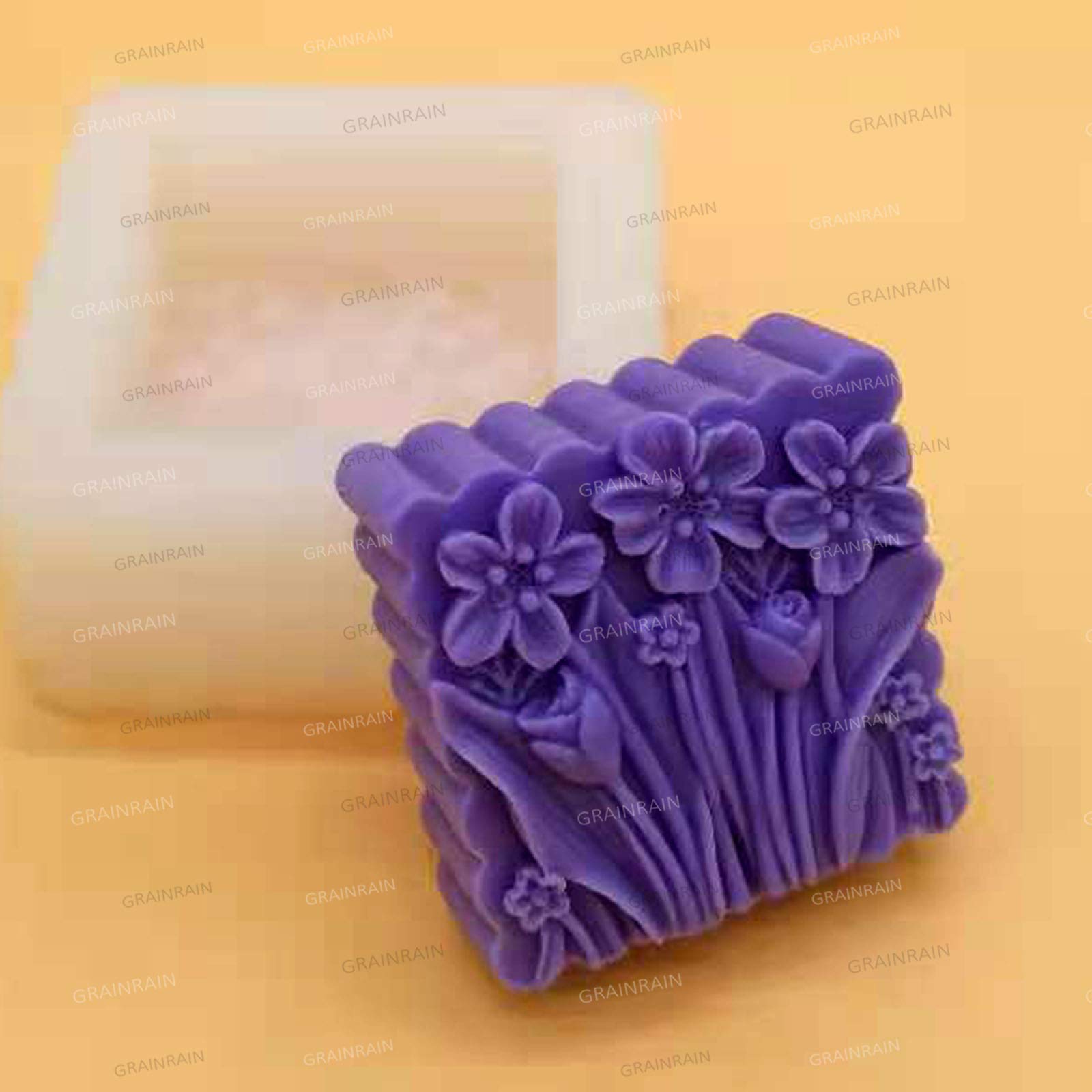 Flower Silicone Soap Molds for DIY Soap Making - Reusable Silicone Soap Bar Molds for Handmade Craft Soaps (Set of 6) - Perfect for DIY Gifts, Bath Bombs, and Home Spa Creations