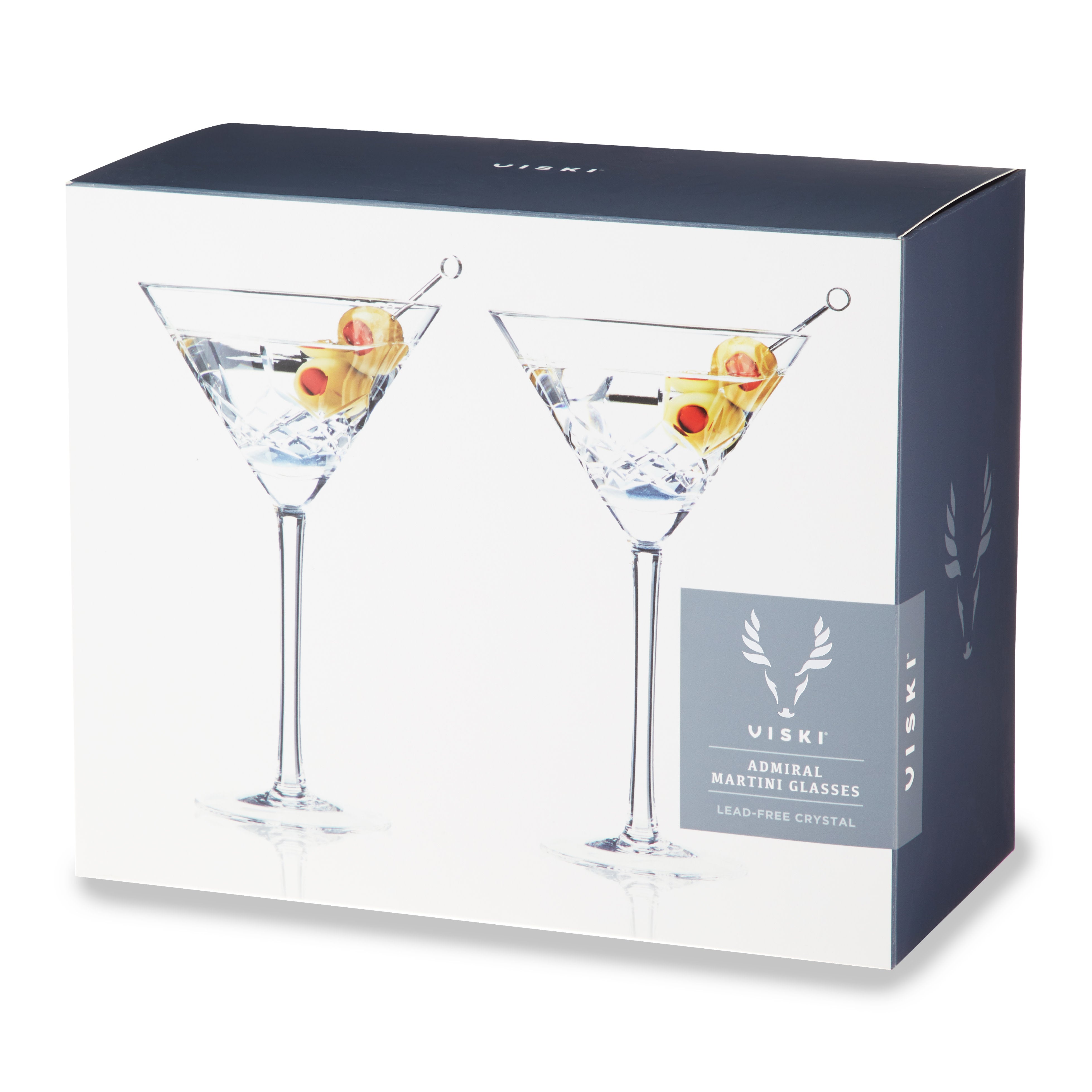 Premium Admiral Crystal Martini Glasses Set of 4 - Elegant Cocktail Glasses for Martinis, Cosmopolitans & Margaritas - Perfect for Home Bars, Dinner Parties & Romantic Date Nights