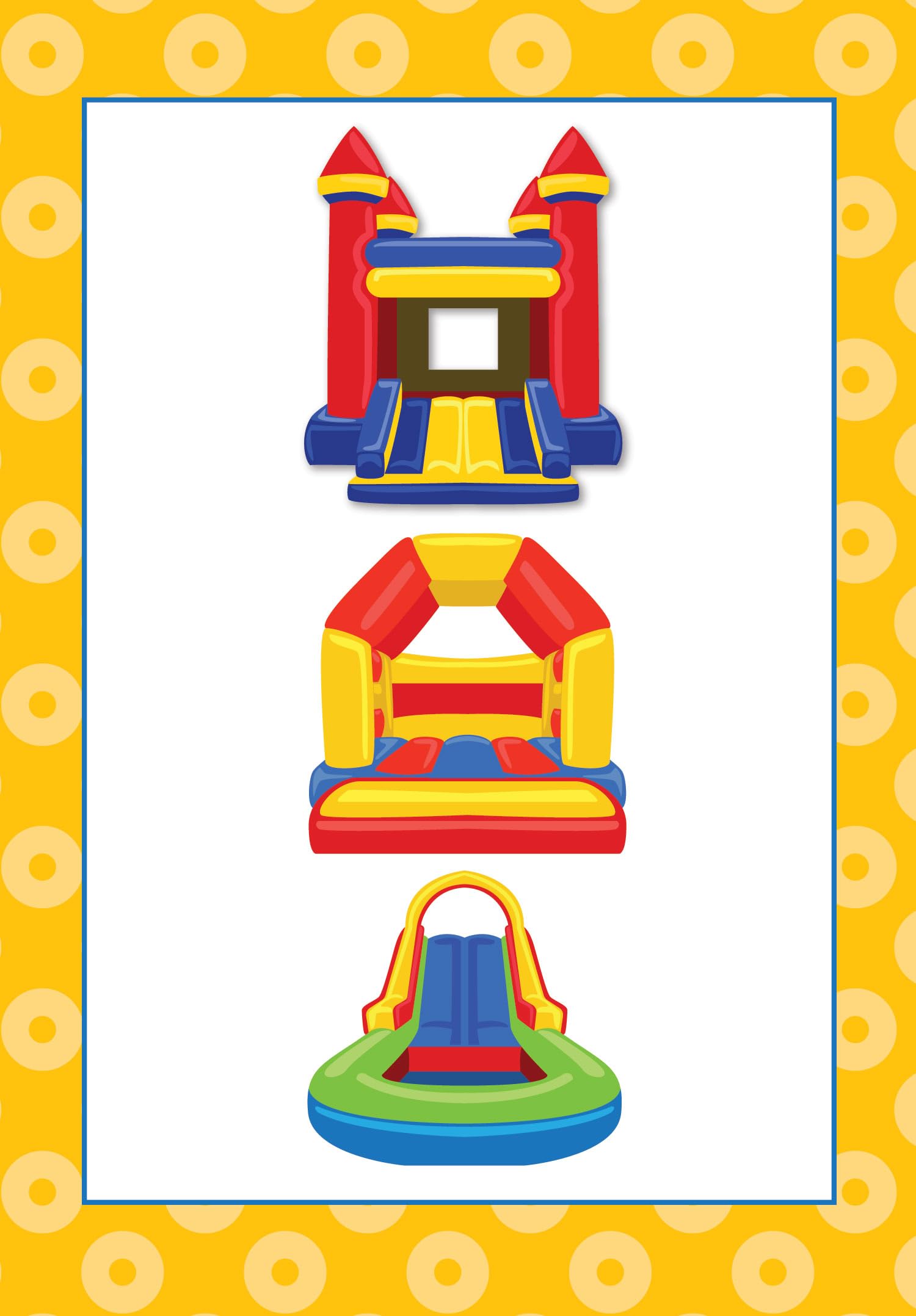 Stonehouse Collection - Bounce House Birthday Party Invitations Set of 25 with Envelopes | Fun Kids Birthday Party Supplies for Bounce House Theme Celebrations