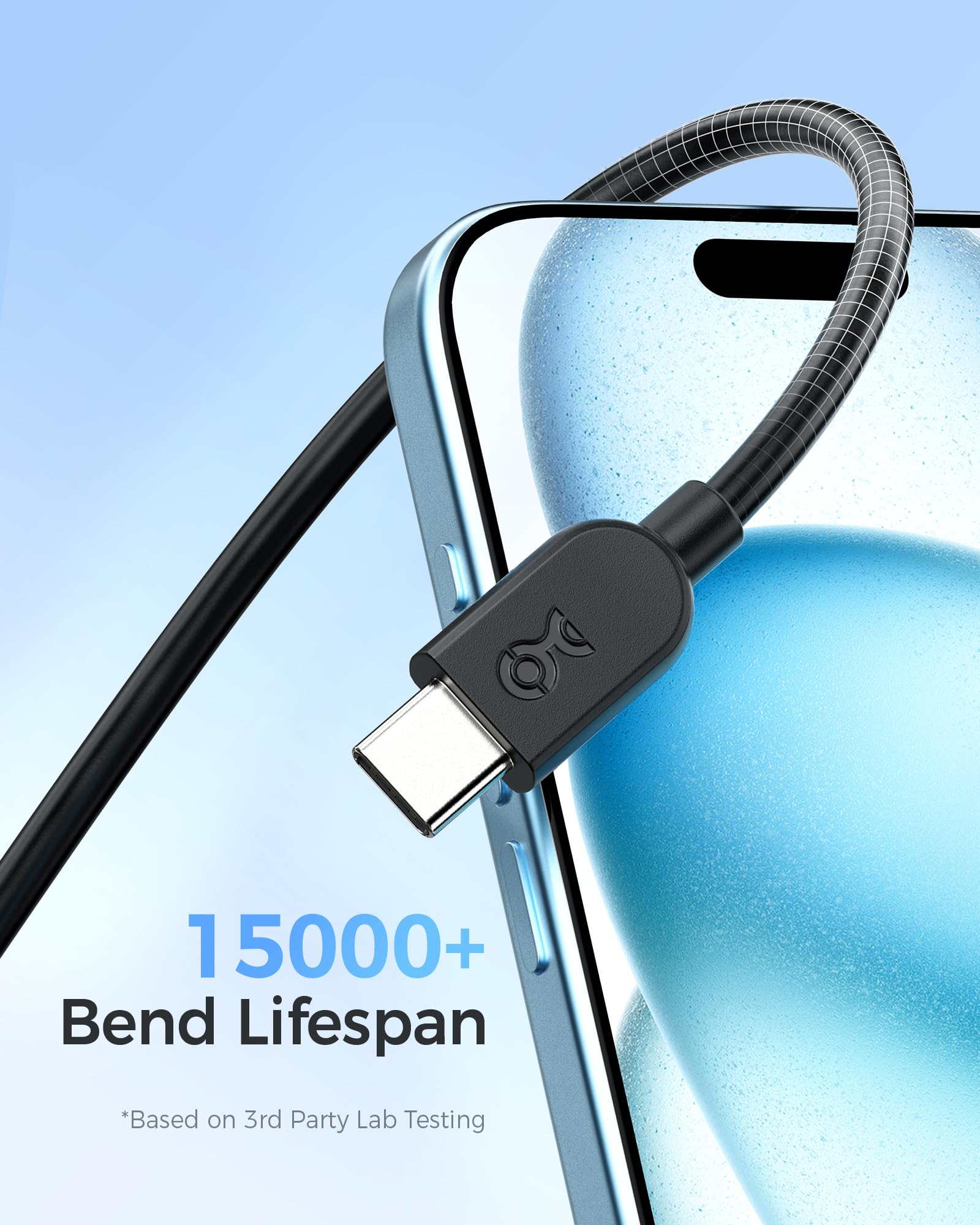 Cable Matters 2-Pack 240W USB C Fast Charging Cable 3ft - Ultra Flexible & Durable USB-C to USB-C Cable for MacBook Pro, iPad Pro, iPhone 15 Pro, Apple Vision Pro | Perfect for Home, Office & Travel Charging (USB 2.0, No Video Support)