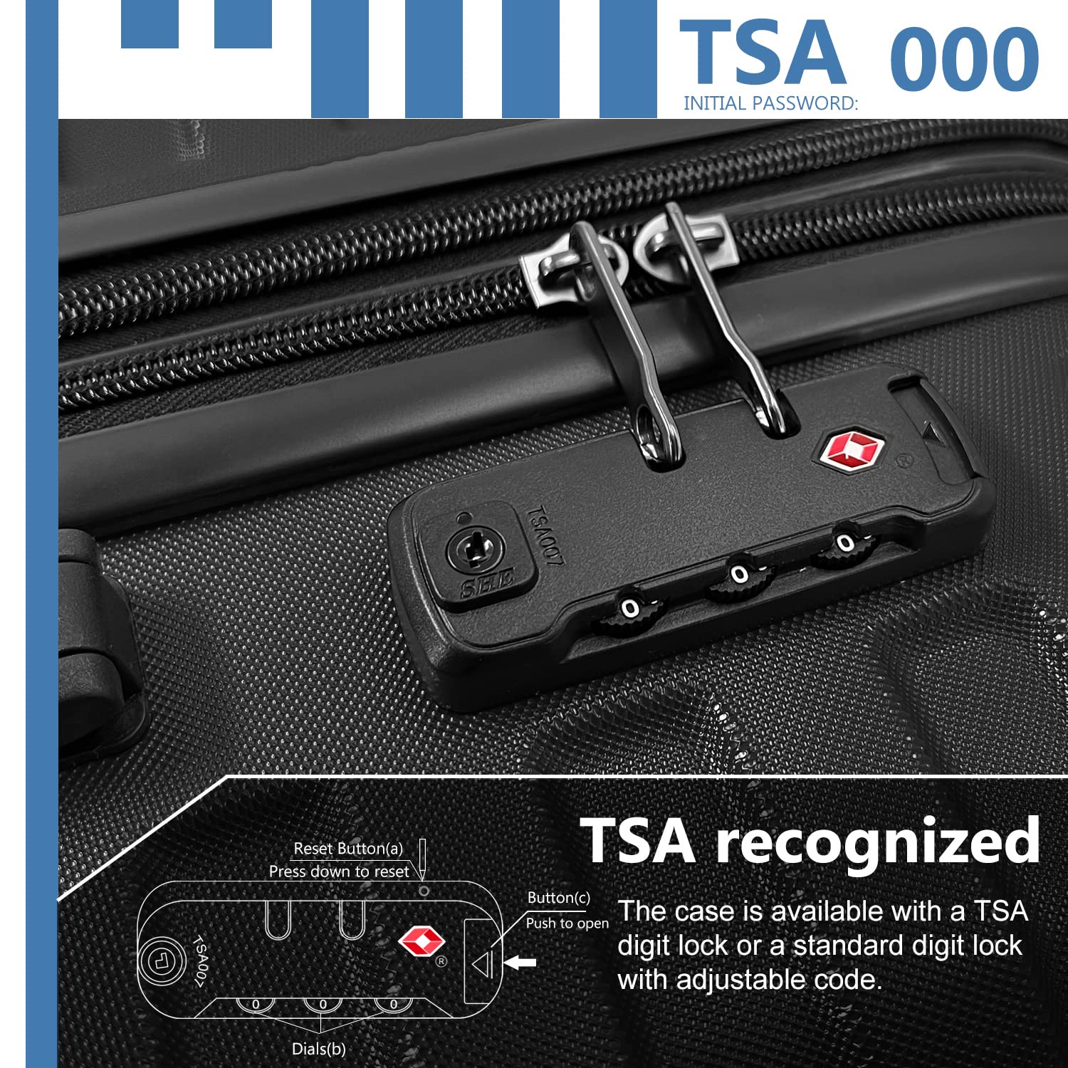 5-Piece Lavender Hardside Expandable Luggage Set for Women with TSA Lock, Wheels & Cosmetic Case - Lightweight Travel Suitcase in Black & Brown | Perfect for Air Travel, Vacations & Business Trips