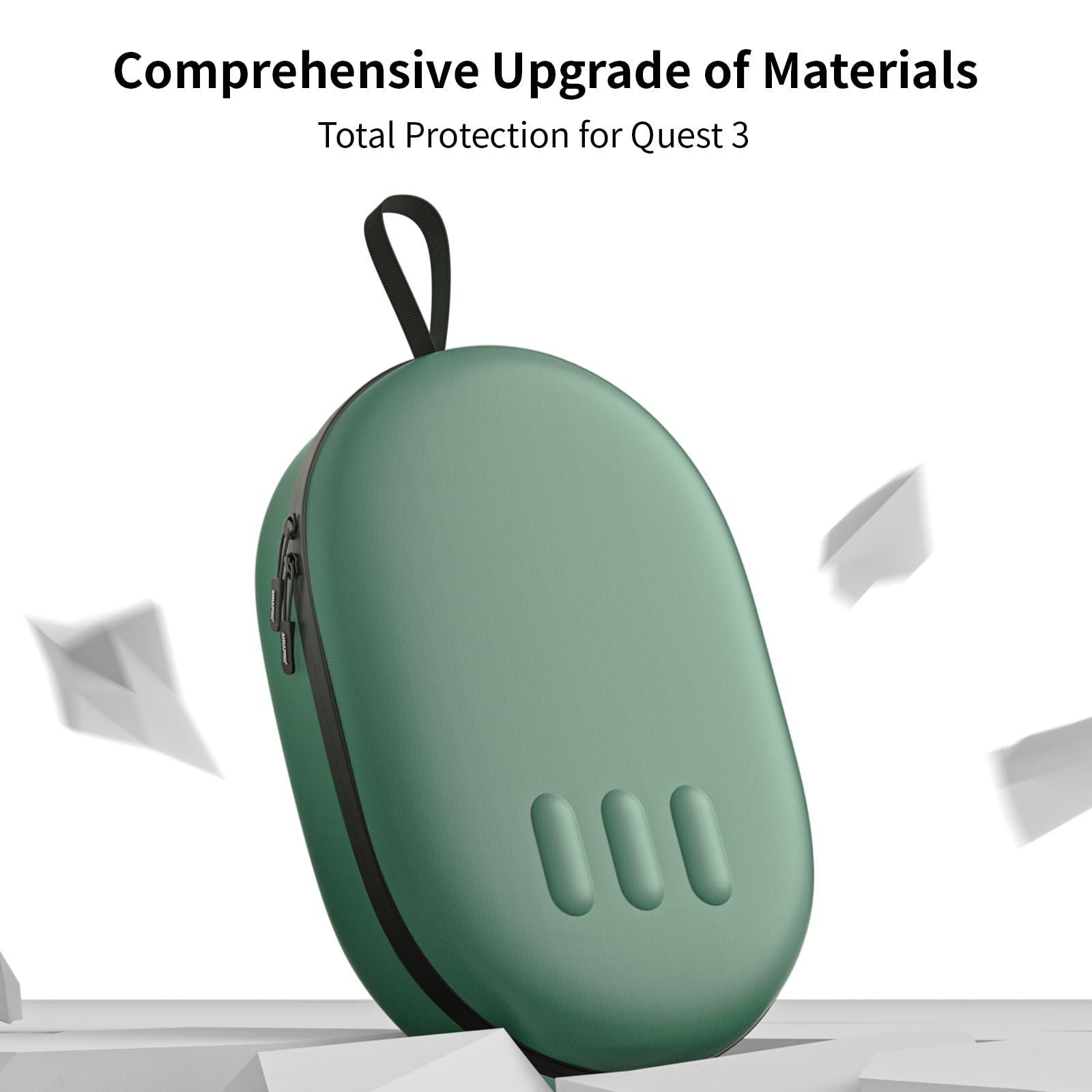 annapro Hard Shell Travel Case for Meta Quest 3 - Protective Storage Compatible with Quest 3 Headset, Elite Strap & Controllers - Durable Dark Night Green Design for Gaming Accessories - Perfect for Travel, Commuting & VR Gaming Sessions