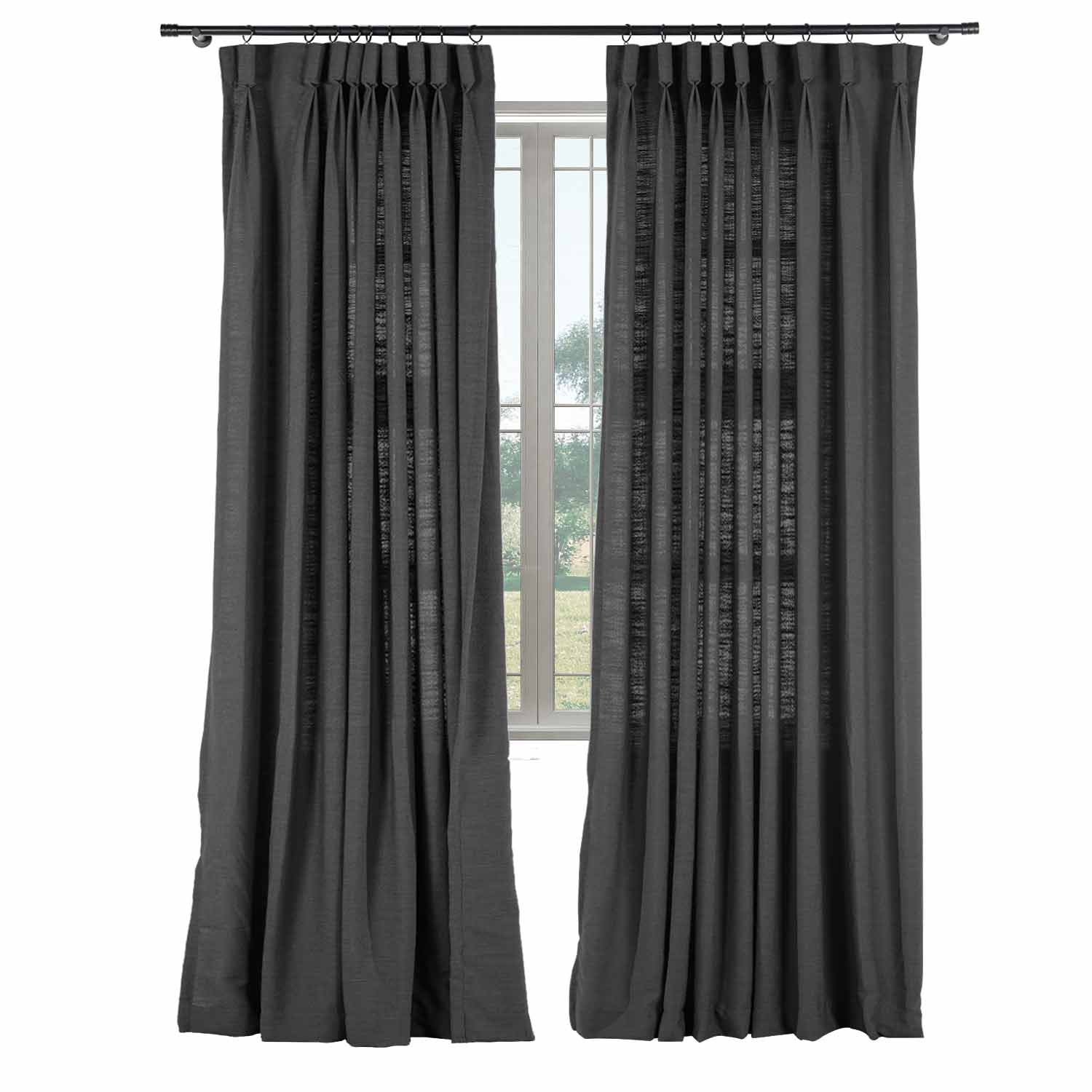 Liz Loft Extra Long Pleated Curtains - 84 Inch Length Blackout Drapes for Living Room & Bedroom | Thermal Insulated Window Treatments for Home Decor