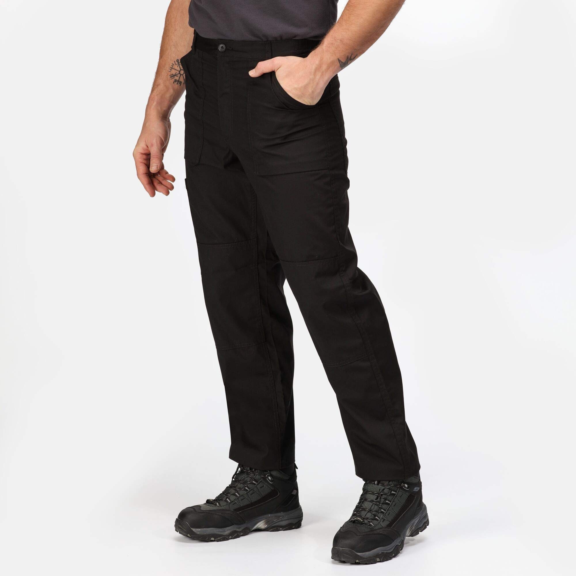 Men's Tactical Pants Black Size 44 - Durable Outdoor Hiking Work Pants for Adventure, Camping & Military Use