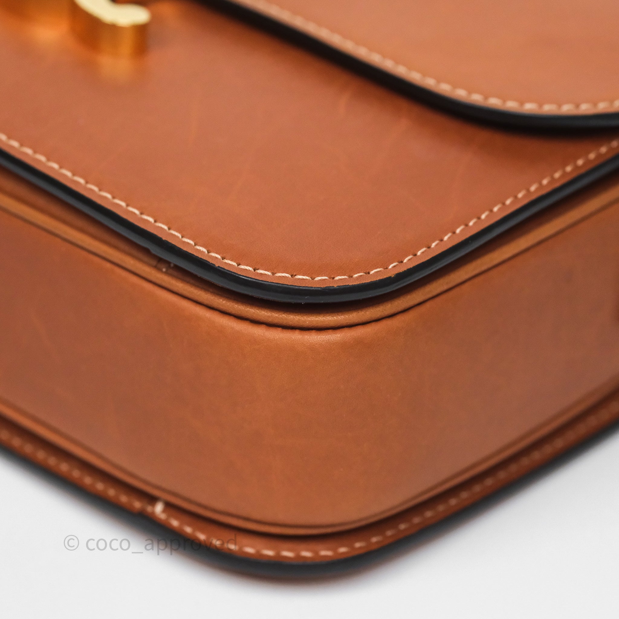 Celine Medium Triomphe Bag in Tan Natural Calfskin Leather - Luxury Crossbody Handbag for Women, Perfect for Work, Travel & Everyday Use