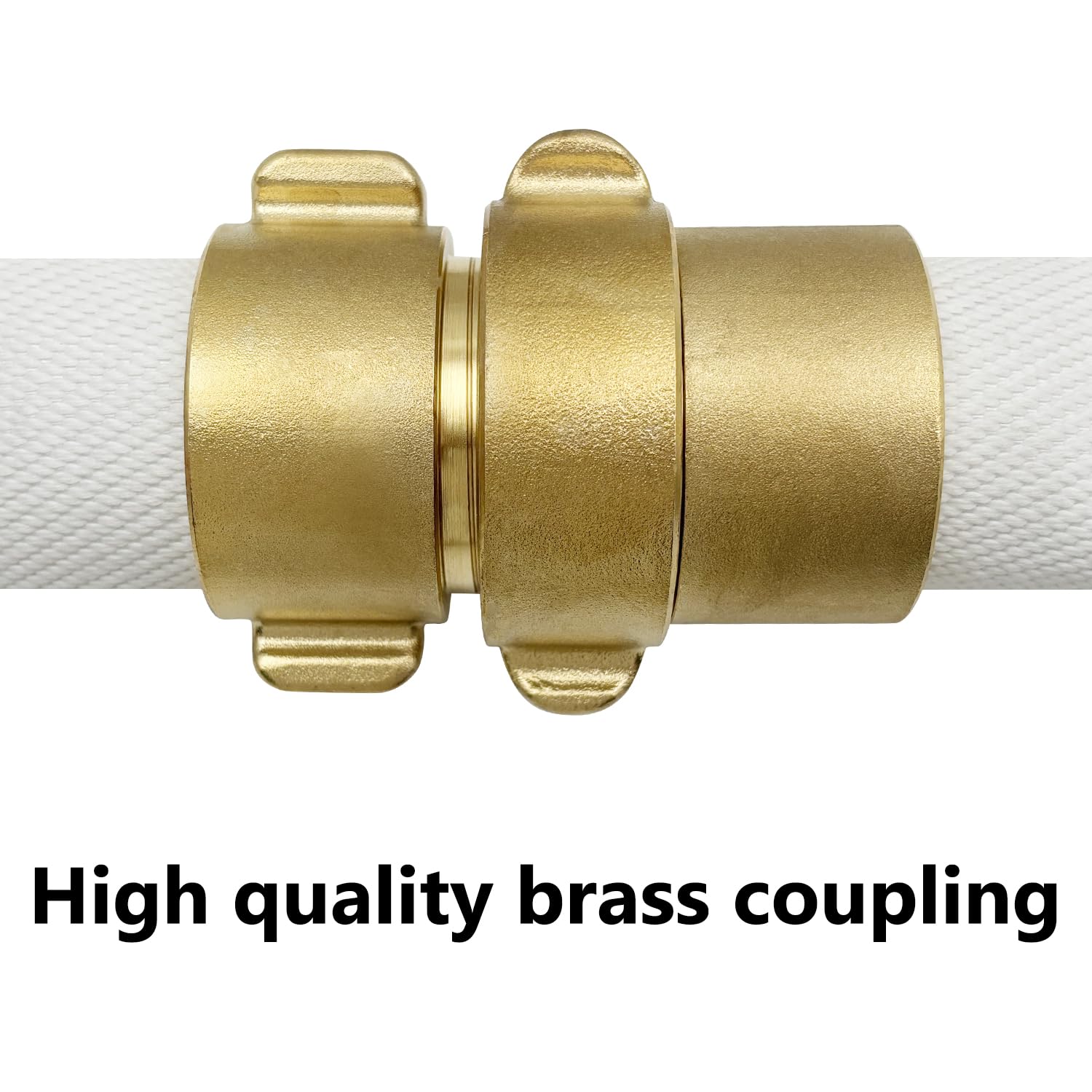 SAFBY 1.5 Inch x 50 Feet Fire Hose - Heavy Duty Lay Flat Water Hose with NST/NH Couplings - White Industrial Hose for Firefighting, Emergency Water Supply & Construction Sites