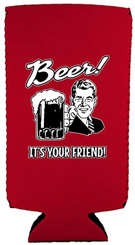 Red Slim Can Coolie - Insulated Beer Can Holder for Chilling Drinks | Perfect for Parties, BBQs, and Outdoor Events