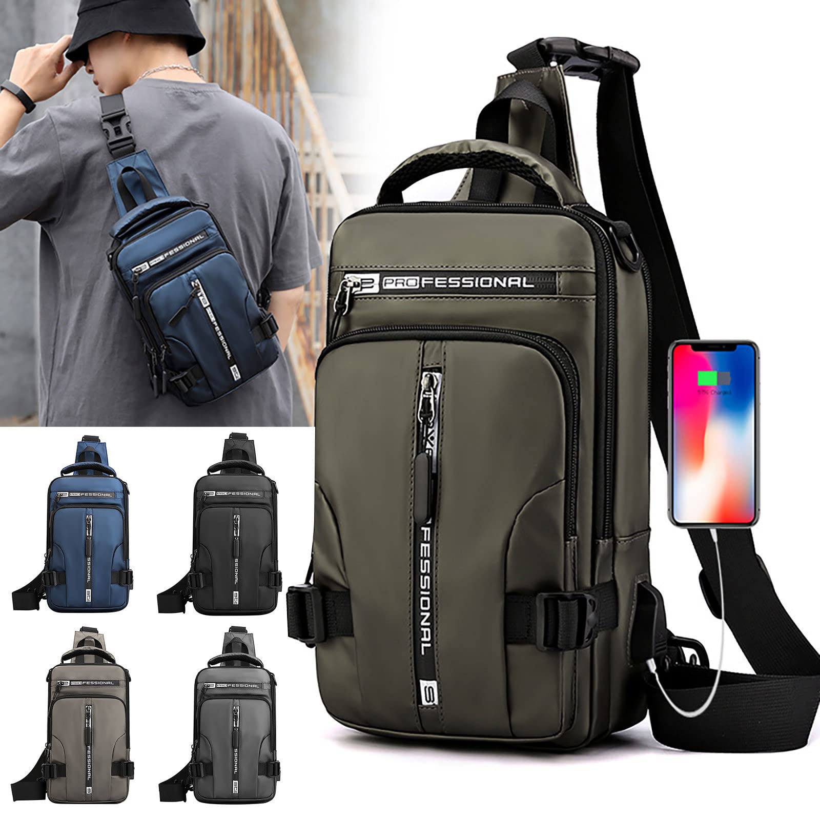 **Waterproof Hiking Backpack - Lightweight Outdoor Chest Bag with Adjustable Straps for Men & Women - Perfect for Camping, Travel & Daily Use**