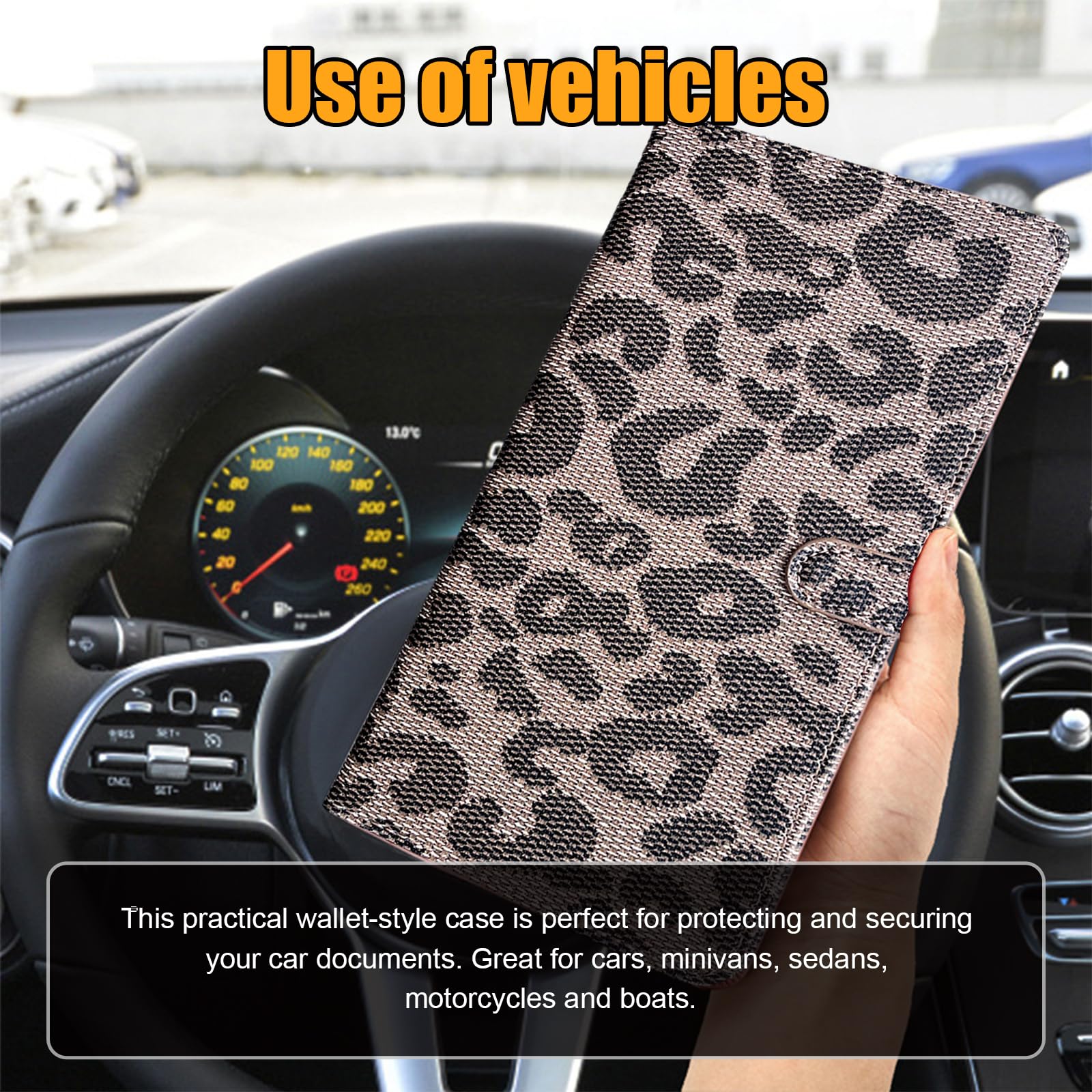 Premium Leather Car Registration & Insurance Holder - Auto Glove Box Organizer for Driver's License, Credit Cards & Essential Documents - Perfect for Vehicle Organization & Quick Access While Driving