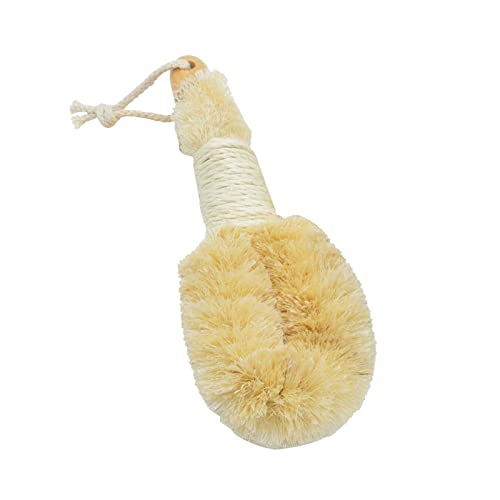 Exfoliating Sisal Body Brush with Wooden Handle - Natural Shower & Bath Scrubber for Smooth Skin - Perfect for Back Washing, Dead Skin Removal & Spa Relaxation at Home