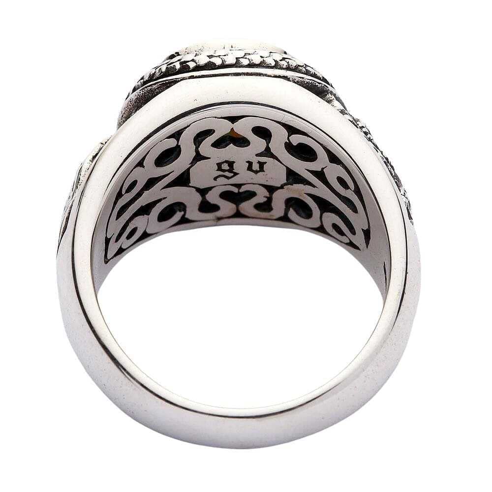 Sterling Silver Mystic Topaz Praying Hands Gothic Ring for Men & Women - Unique Biker Jewelry for Motorcycle Riders & Gothic Fashion Lovers - Perfect for Everyday Wear, Special Occasions & Gift Giving