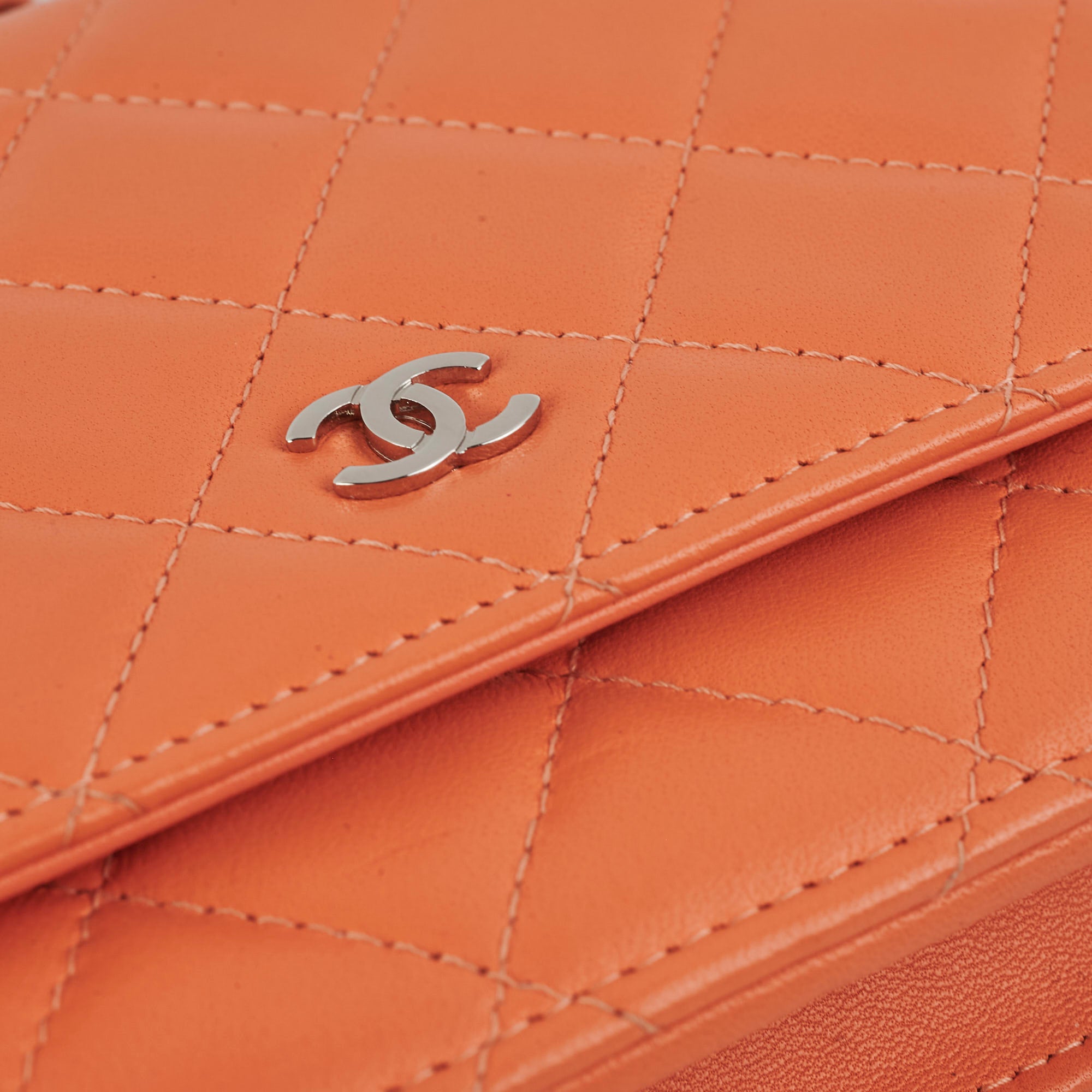 Authentic Chanel Lambskin Coral Wallet On Chain WOC - Luxury Crossbody Bag for Women, Perfect for Evening Parties & Date Nights