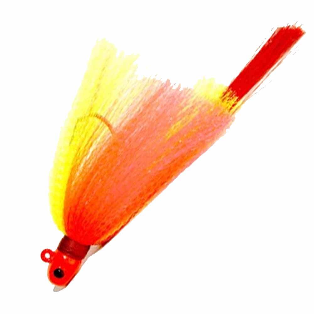 Premium First Light Tackle Orange Head Chartreuse Body Red Tail Flair Hawk Snook Jig - Perfect for Saltwater Fishing, Inshore Angling, and Targeting Snook in Florida Waters
