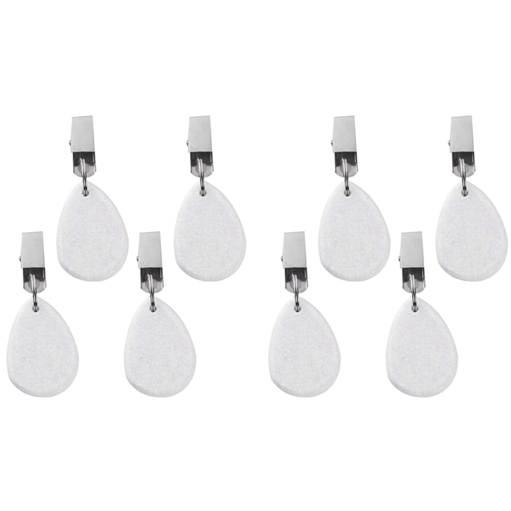 Chyoo 8Pcs Teardrop Shaped Tablecloth Weights - Heavy Duty Metal Clips for Outdoor Picnics, Family Dinners & Decorative Table Settings - Windproof Table Cover Weights for Patio, Garden & Wedding Events