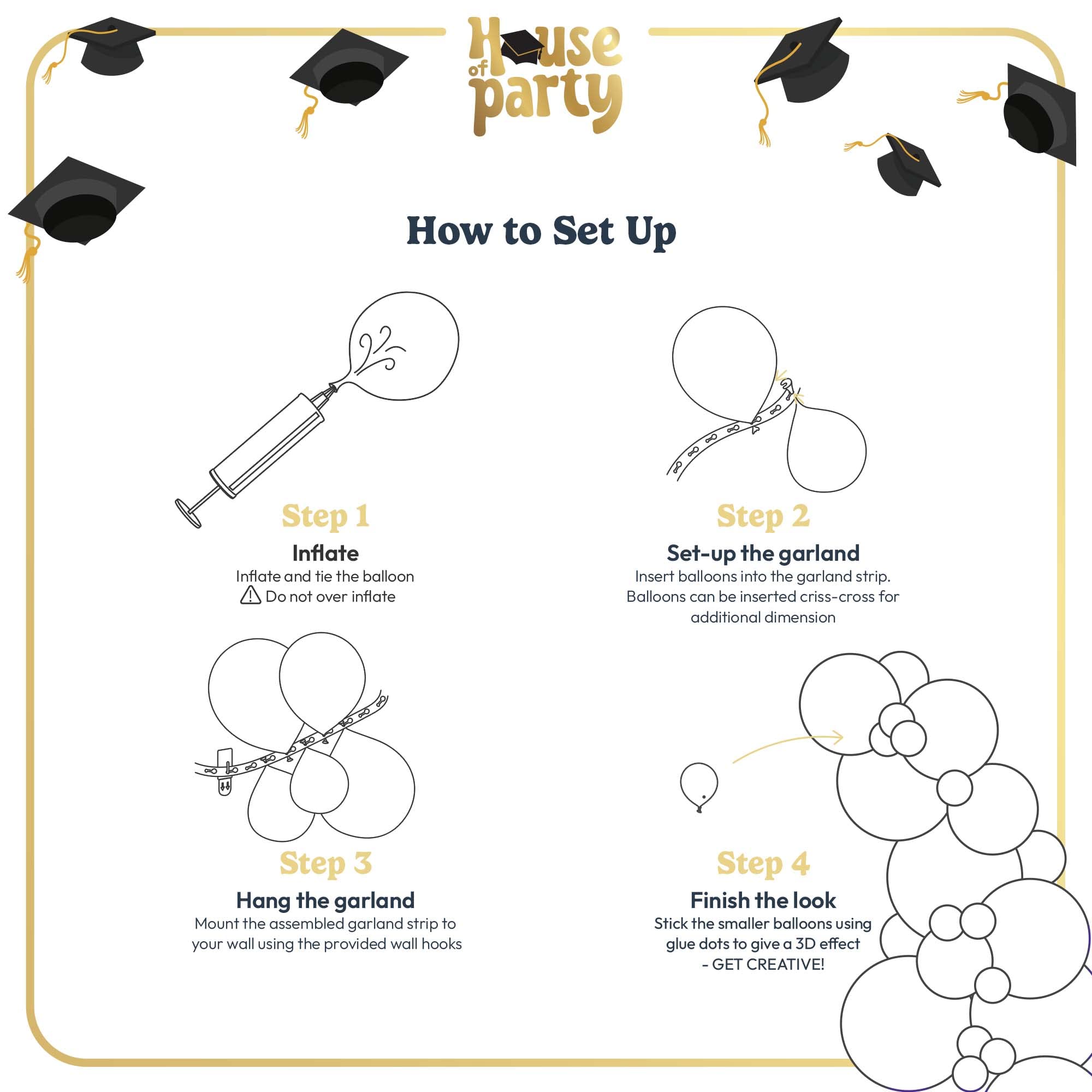 HOUSE OF PARTY Red & Gold Balloon Garland Kit - 50pcs Premium Balloons with Gold Confetti for Weddings, Anniversaries, Valentine's Day | Elegant Party Decorations for Birthday, Bridal Shower & Holiday Celebrations