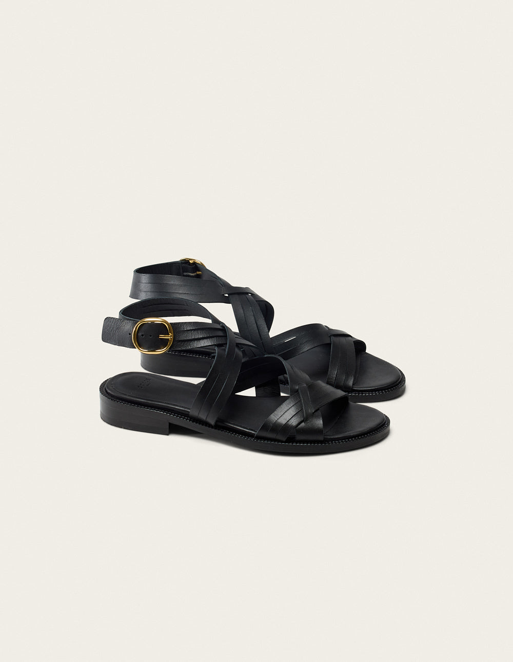 Premium Black Leather Pinti Sandals for Women - Comfortable & Stylish Summer Footwear for Beach, Travel, and Casual Outings