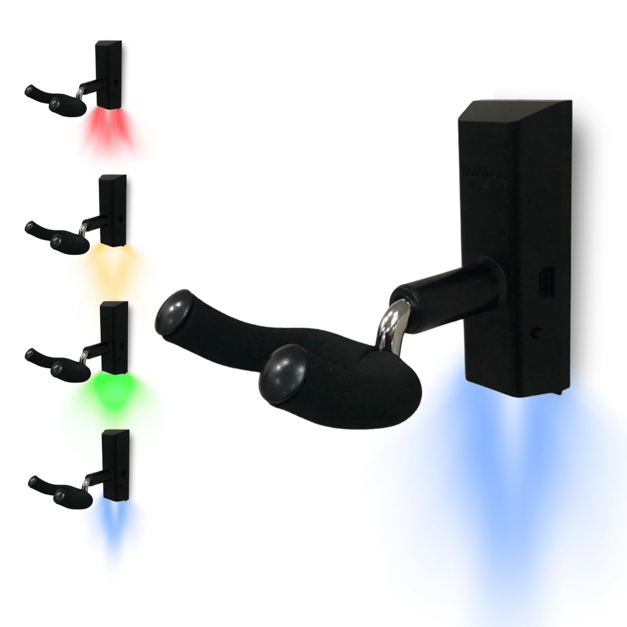 LED Guitar Wall Mount with Light - Illuminated Electric Guitar Hanger Holder for Home & Stage Decor - Perfect Gift for Musicians & Guitar Lovers - Bedroom, Studio, Music Room Display