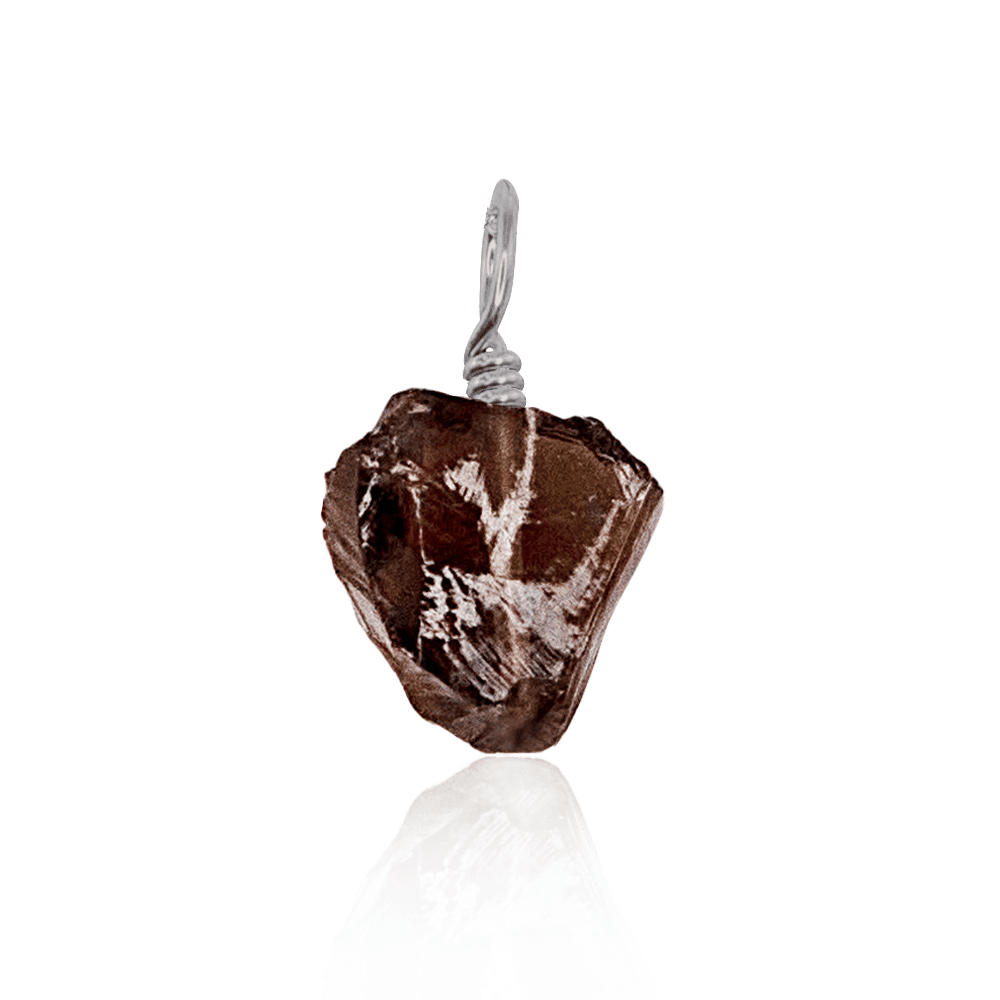Natural Raw Smoky Quartz Crystal Pendant Necklace - Healing Stone Jewelry for Meditation, Energy Cleansing & Spiritual Gifts