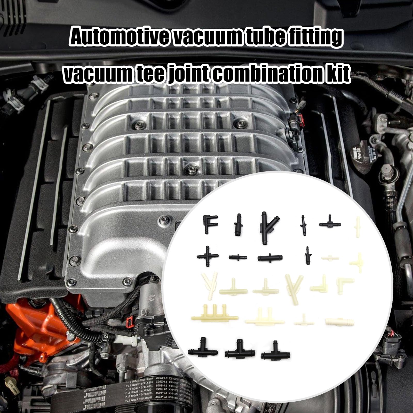UOIENRT 32-Piece Vacuum Tee Connector Assortment Kit - 1/8