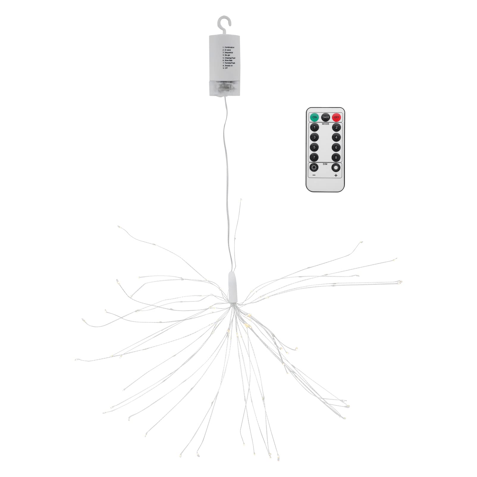PRETYZOOM 120 LED Dandelion Fairy String Lights - Waterproof Firework Lights for Outdoor Decor, Garden, Patio, Wedding & Party Decoration | Warm White LED Wire Lights for Christmas, Halloween & Holiday Lighting