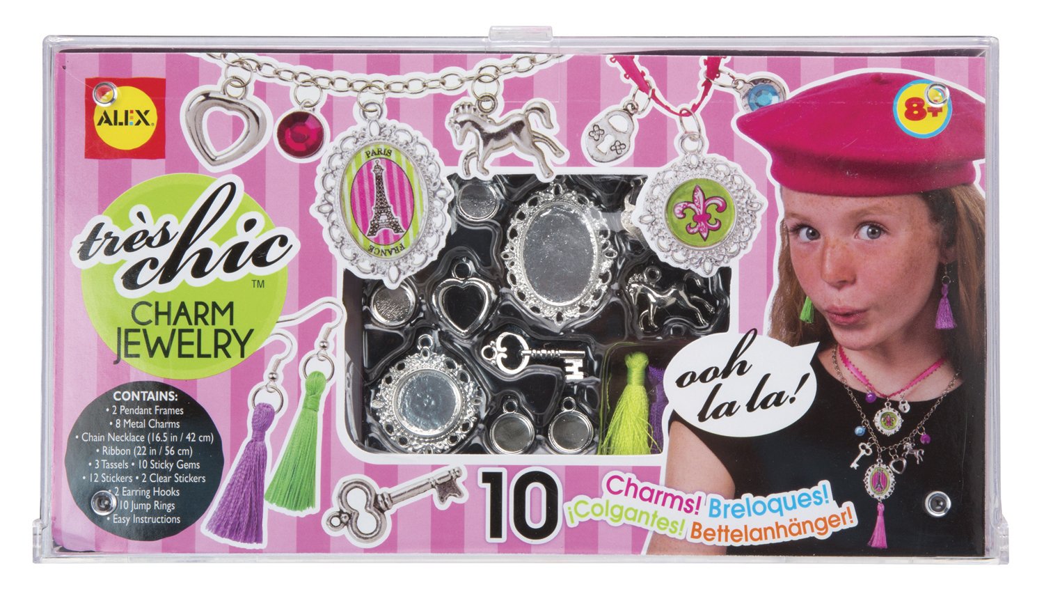 ALEX Toys DIY Wear Tres Chic Jewelry Kit for Girls - Make Your Own Fashion Bracelets, Necklaces & Rings - Creative Craft Gift for Kids Birthday & Party Fun