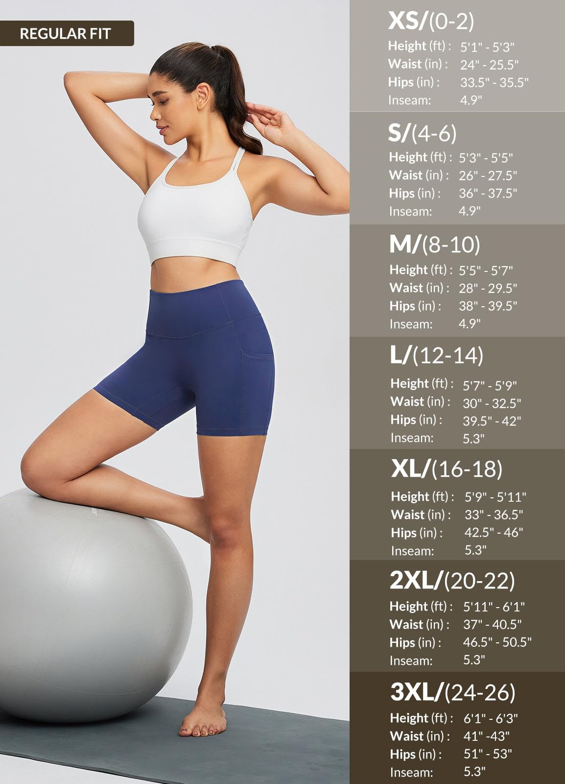Baleaf Women's High Waist Workout Shorts - Light Compression Yoga Spandex Volleyball Biker Shorts with 3 Pockets for Running, Gym & Active Wear