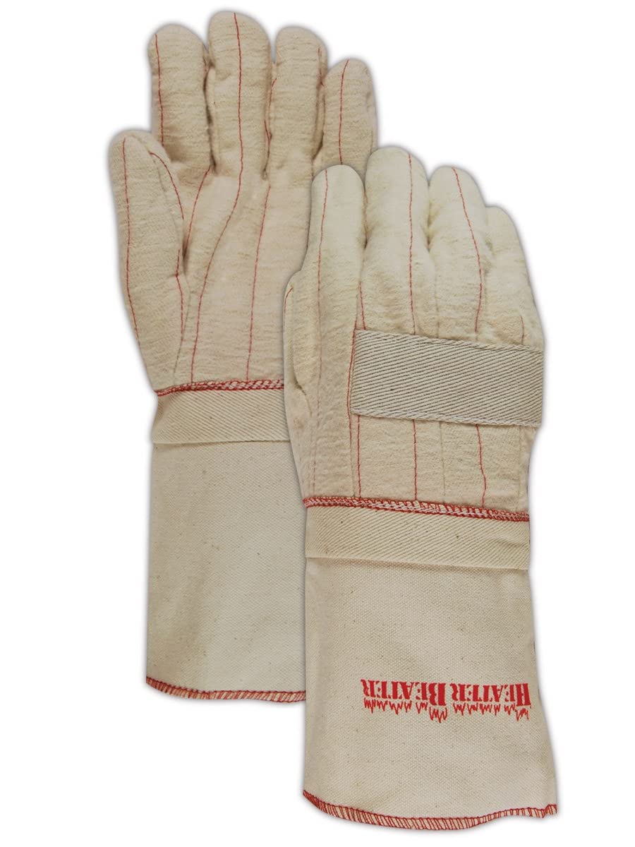 MAGID Heater Beater 3977KTNEG 24 oz. Cotton Canvas Hot Mill Gloves (12 Pair) - Heat Resistant Work Gloves for Metalworking, Welding & Foundry - Durable Industrial Safety Gloves for High Temperature Protection