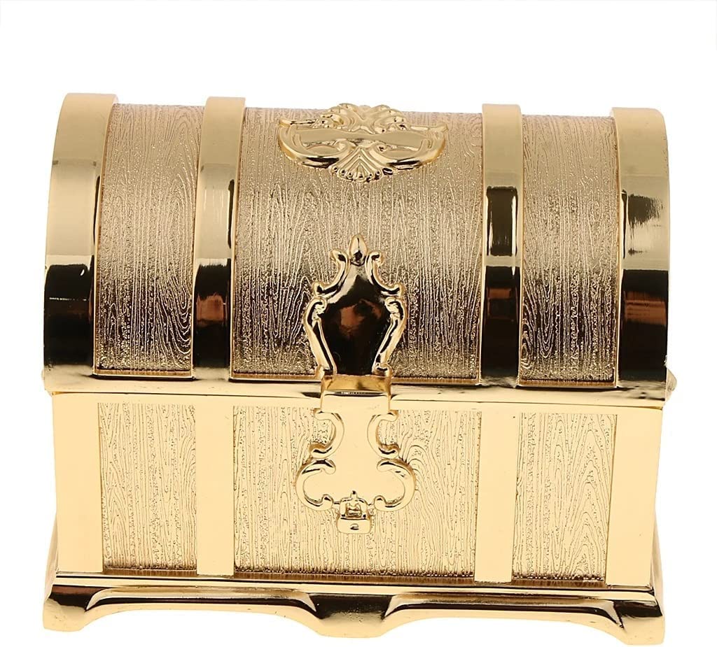 Elegant Gold Jewelry Box - Portable Travel Jewelry Storage Case for Necklaces, Rings & Earrings - Perfect for Organizing Accessories at Home, Travel or Gift Giving (One Size)