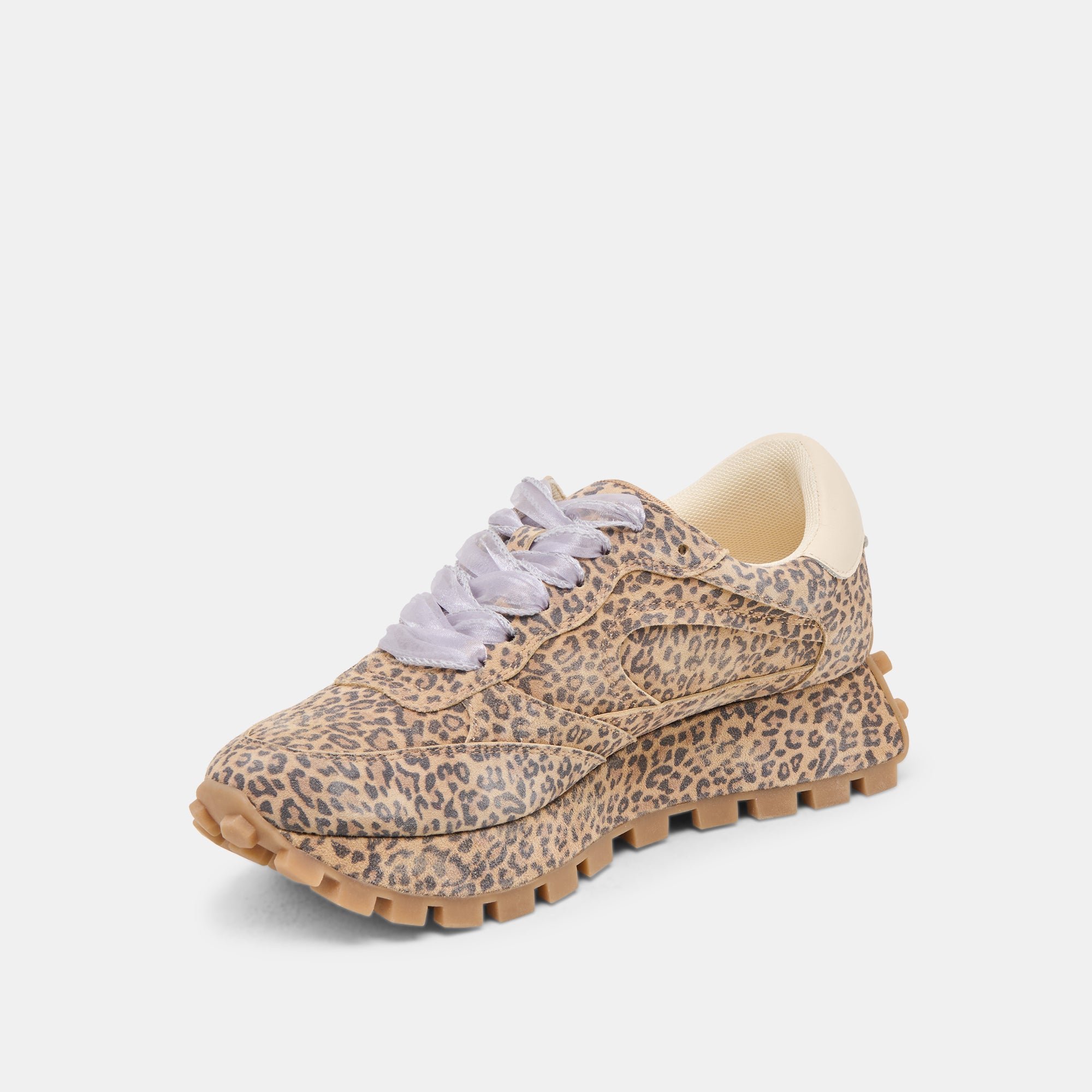 TRICIA Women's Sneakers - Tan Leopard Print Suede Casual Shoes for Walking, Running & Everyday Wear | Comfortable & Stylish Footwear for Women