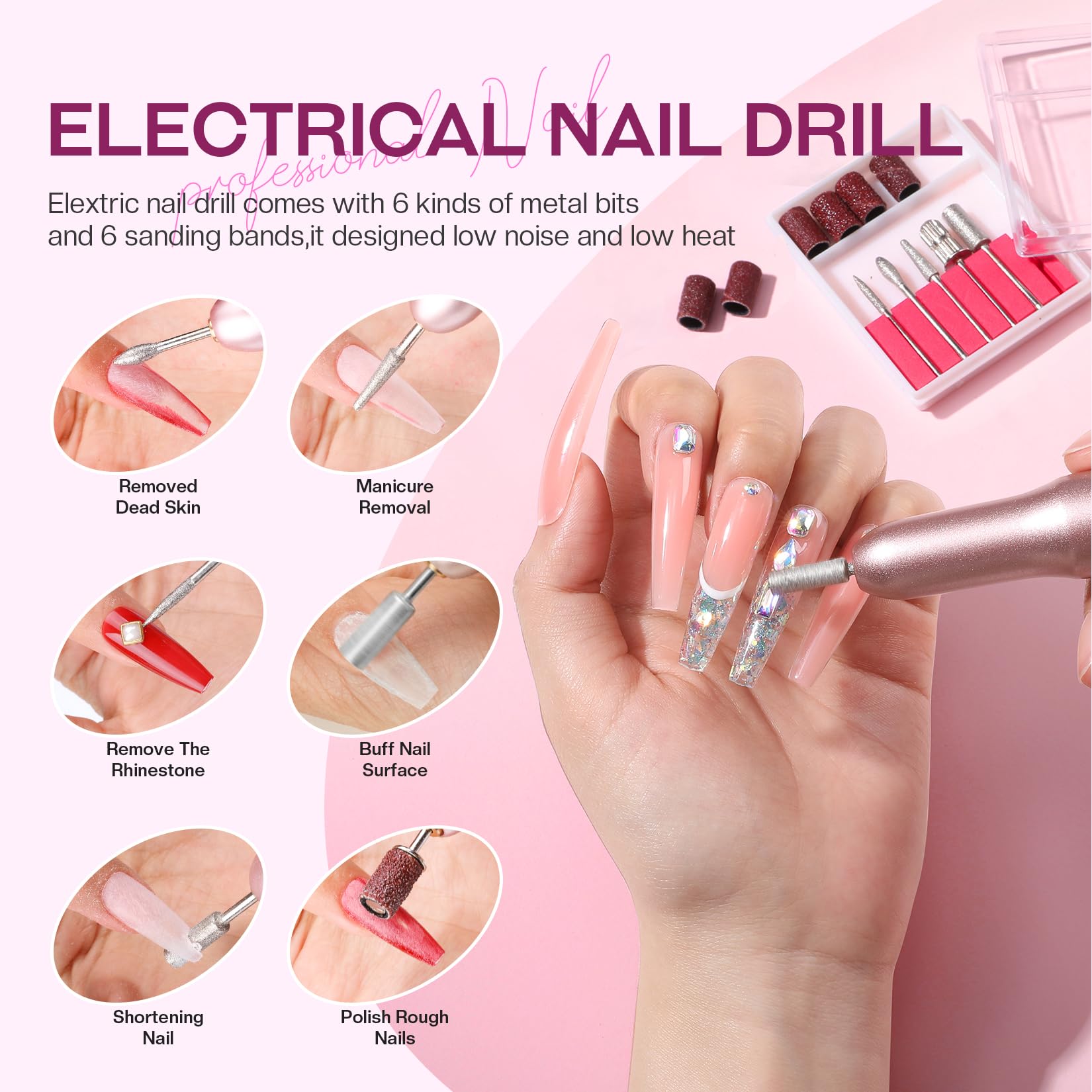Morovan Professional Acrylic Nail Kit with UV Light - 12 Colors Acrylic Powder Set for Nail Extensions & Salon Quality Manicures | Perfect for Home Use, DIY Nail Art & Professional Nail Technicians