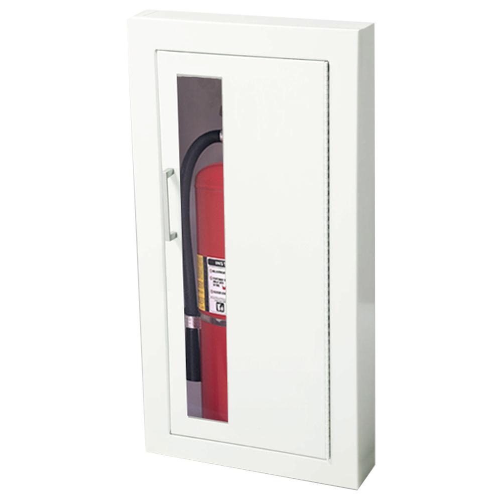 JL Industries 1016V10 Ambassador Fire Extinguisher Cabinet - Vertical Duo Panel with Pull Handle - Wall Mounted for Home, Office & Commercial Safety Use