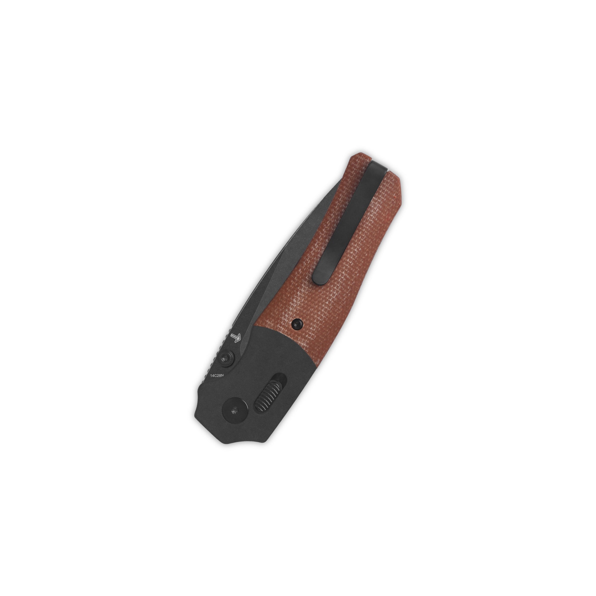 QSP Vault Glyde Lock Pocket Knife - 14C28N Stainless Steel Blade with Tan Micarta Handle - EDC, Camping, Hiking & Outdoor Survival Tool