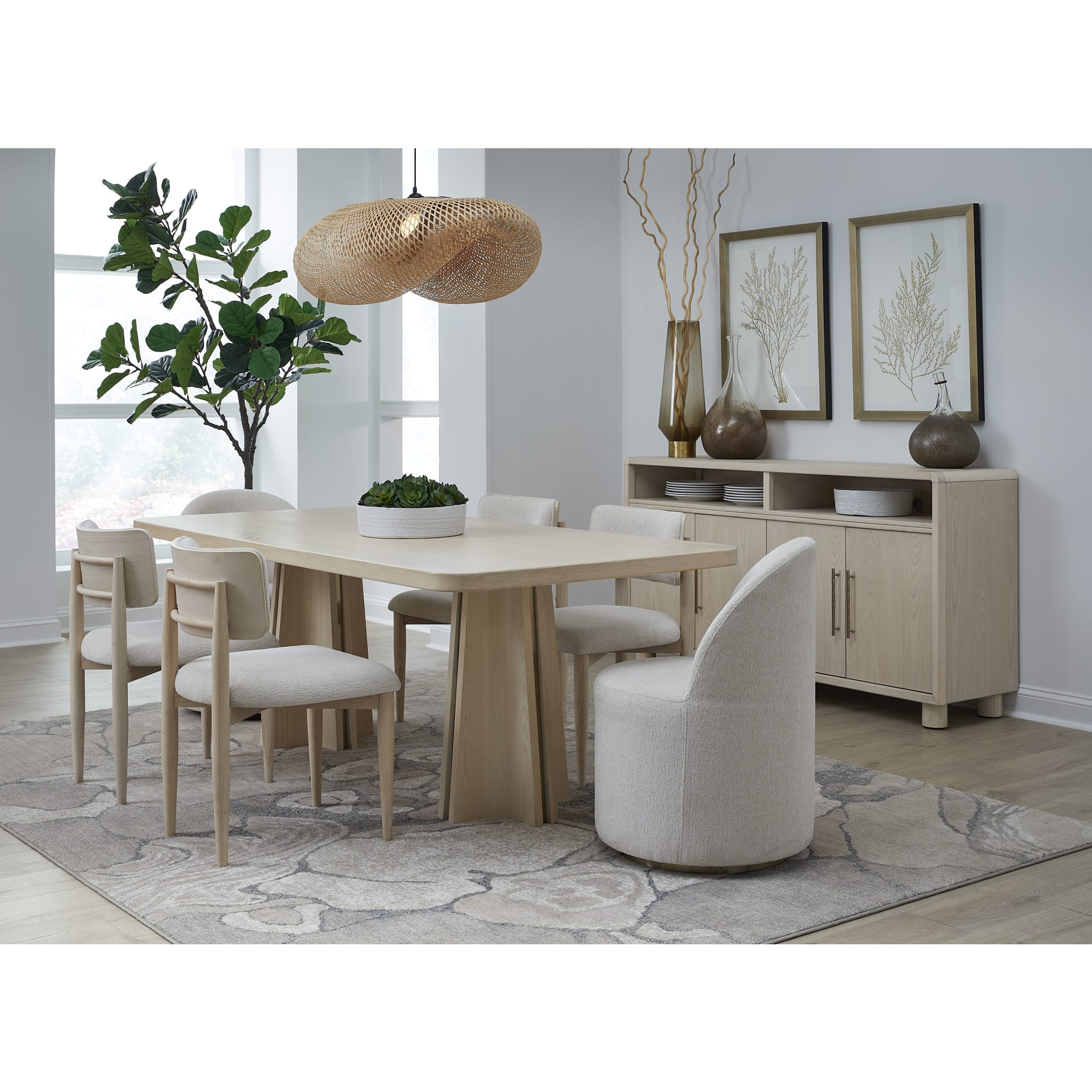Zinnia Wood Back Dining Chair - White Sand & Dune Chenille Upholstery | Comfortable Modern Kitchen & Dining Room Furniture for Home Decor