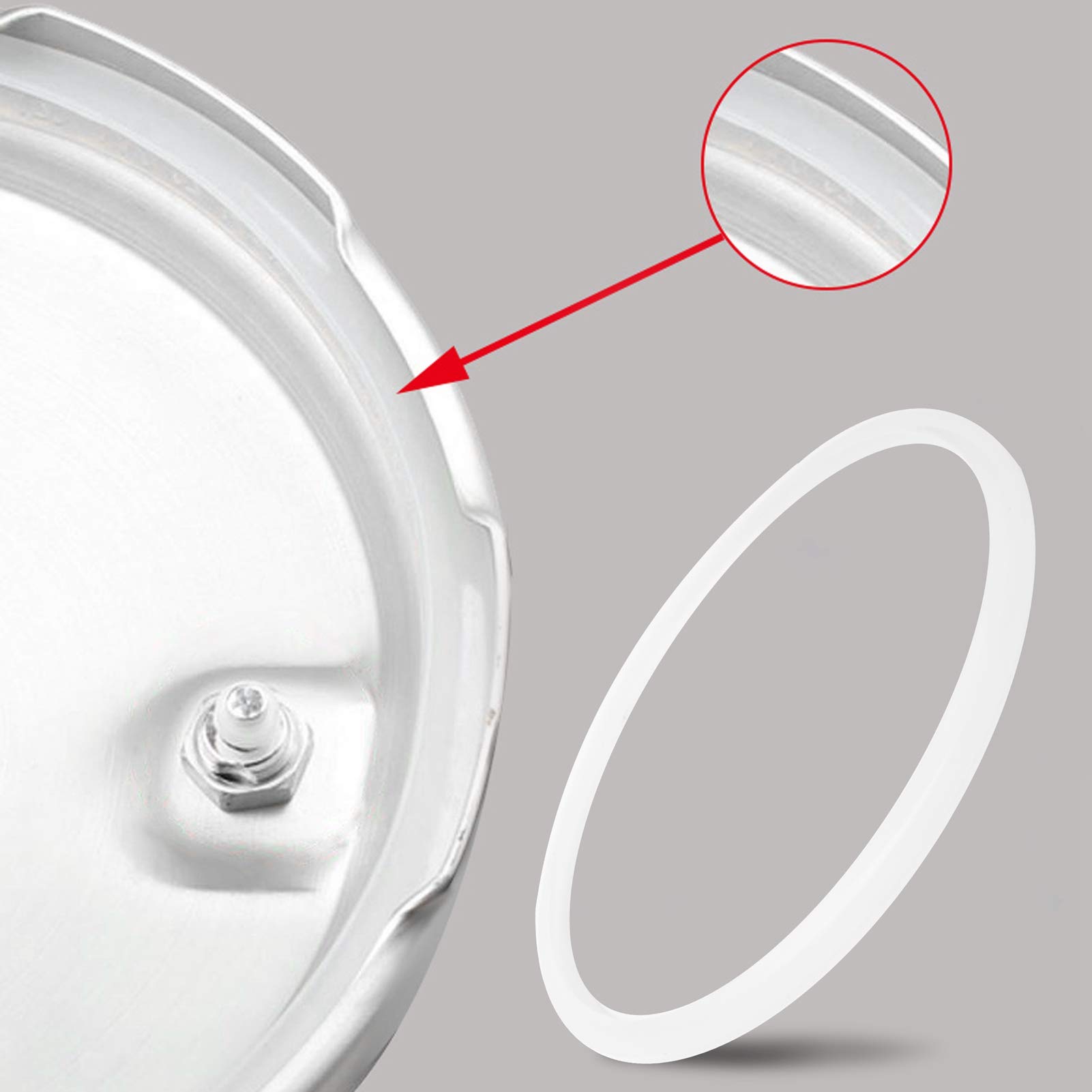 5Pcs Universal Silicone Pressure Cooker Replacement Gasket Sealing Ring - 20cm White O-Ring Sealer for Instant Pot, Cooker & Kitchen Appliances | Durable & Heat-Resistant for Safe Cooking, Canning & Meal Prep