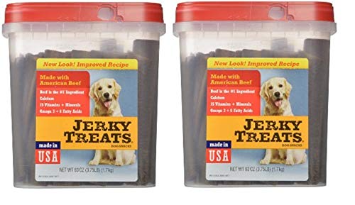 Premium Tender Beef Strips Dog Treats - Natural & Healthy Dog Chews, 60oz (2 Pack) - High Protein Training Rewards & Dental Care Snacks for Small Medium Large Dogs