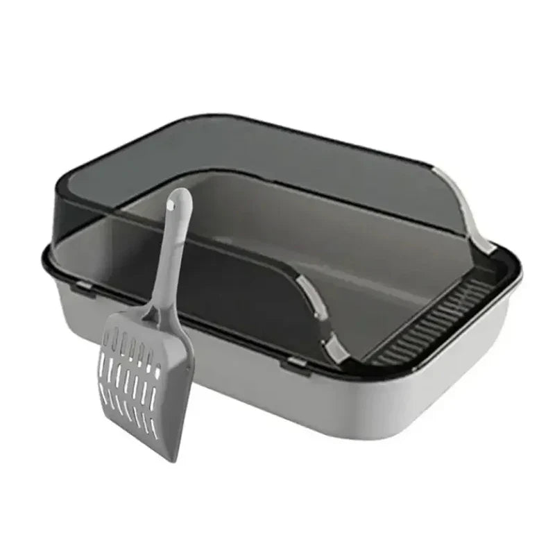 Semi-Enclosed Cat Litter Box with Odor Control - Private Cat Bathroom for Indoor Cats - Perfect for Small Spaces & Apartments